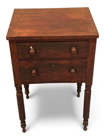 American Empire Mahogany Two-Drawer Work Table, Circa 1835–1855, Pelham Estate