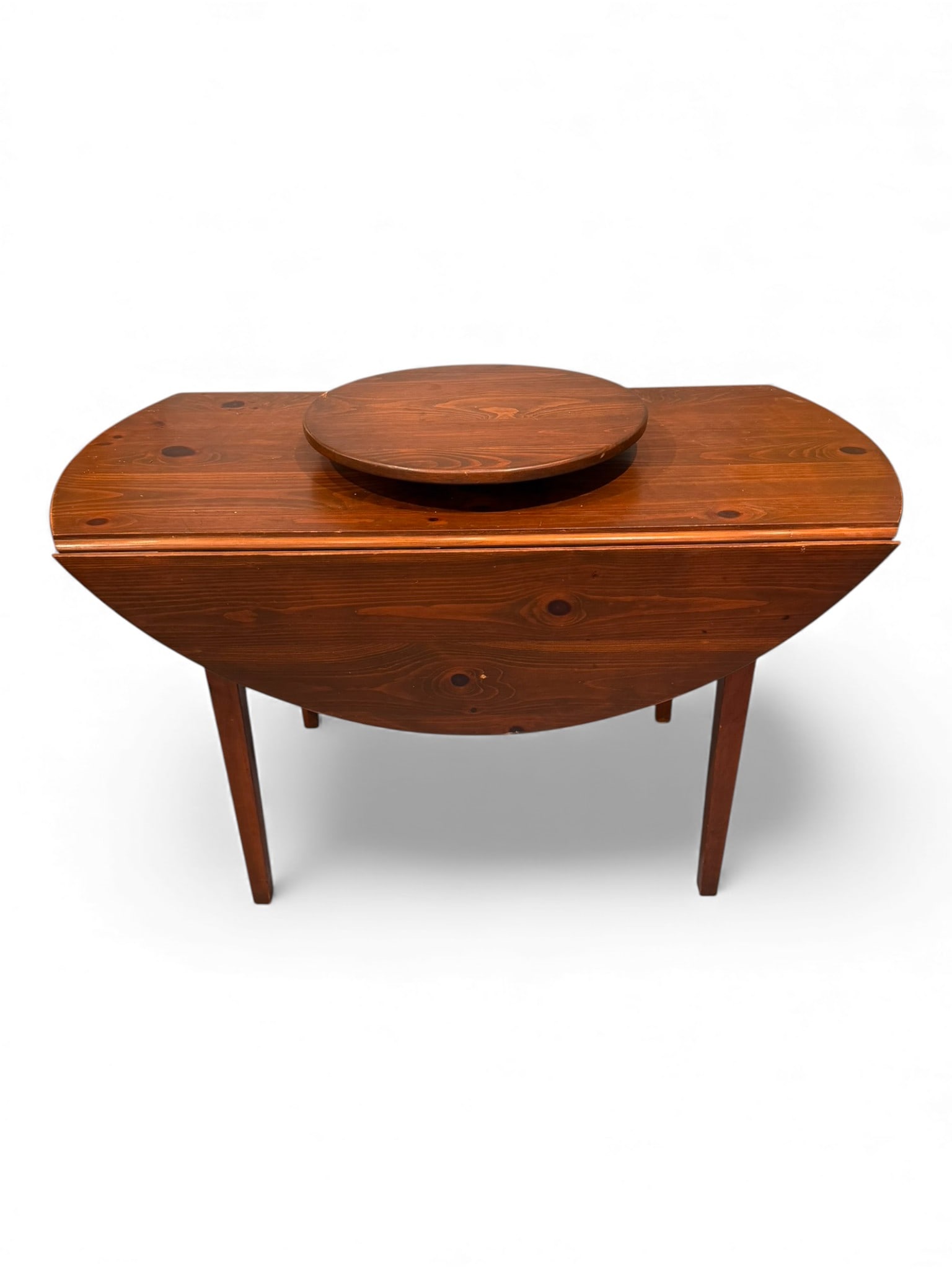 American Drop-Leaf Dining Table with Removable Lazy Susan, Mid-20th Century (1 of 5)