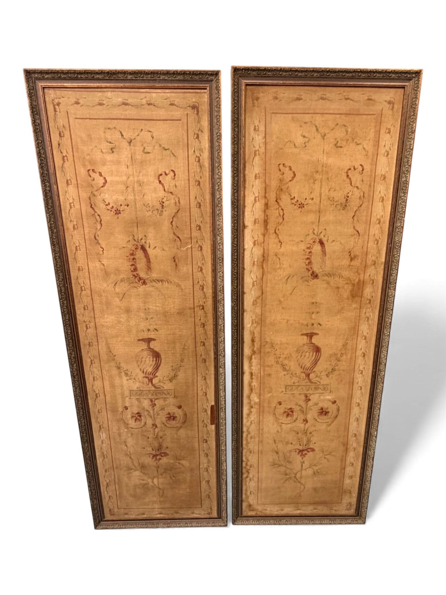 Pair of Painted Textile Panels in Frames, Continental, Late 18th–Early 19th Century (1 of 3)