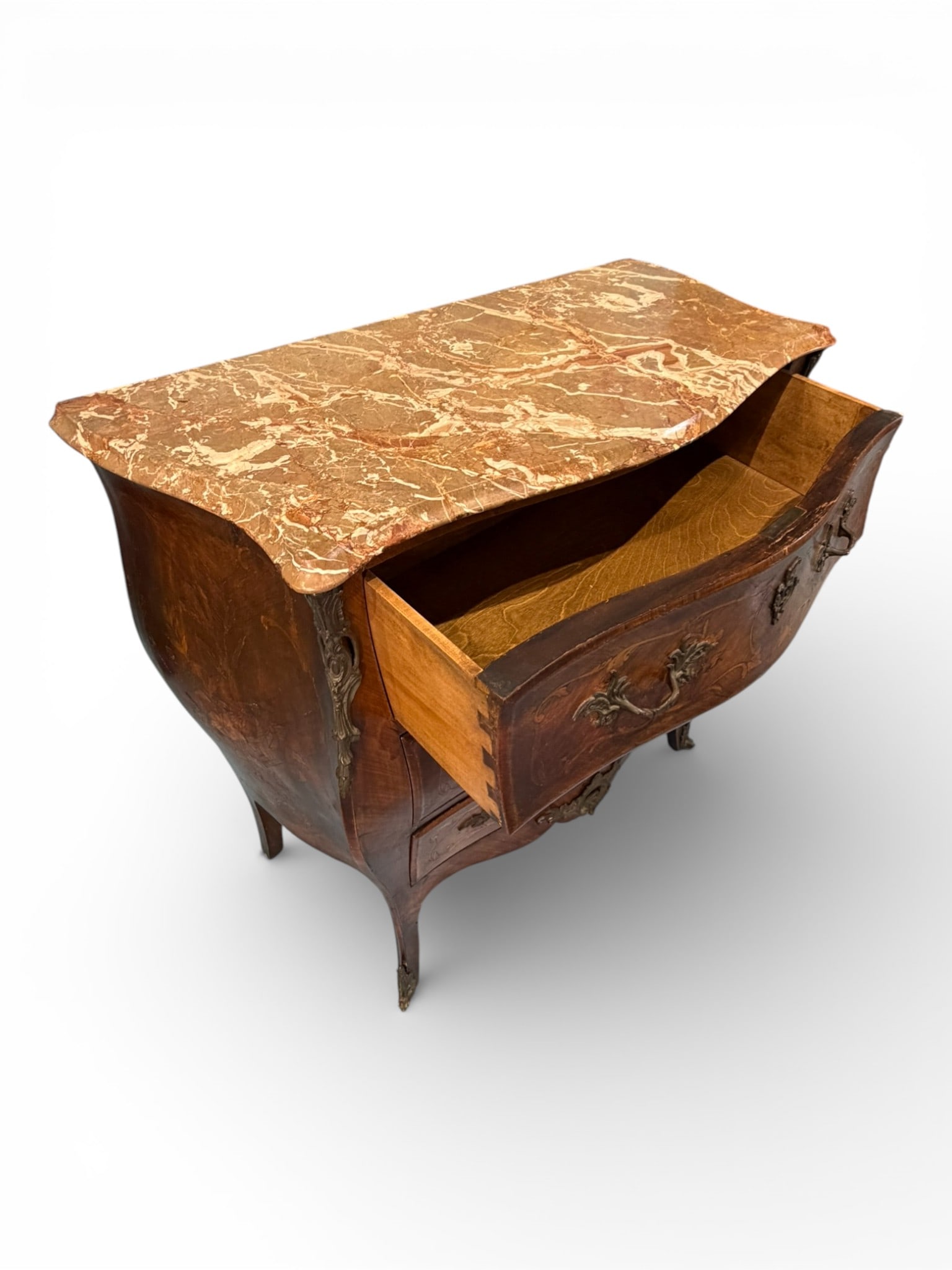 Pair of French Louis XV Style Marble-Top Commodes - 4