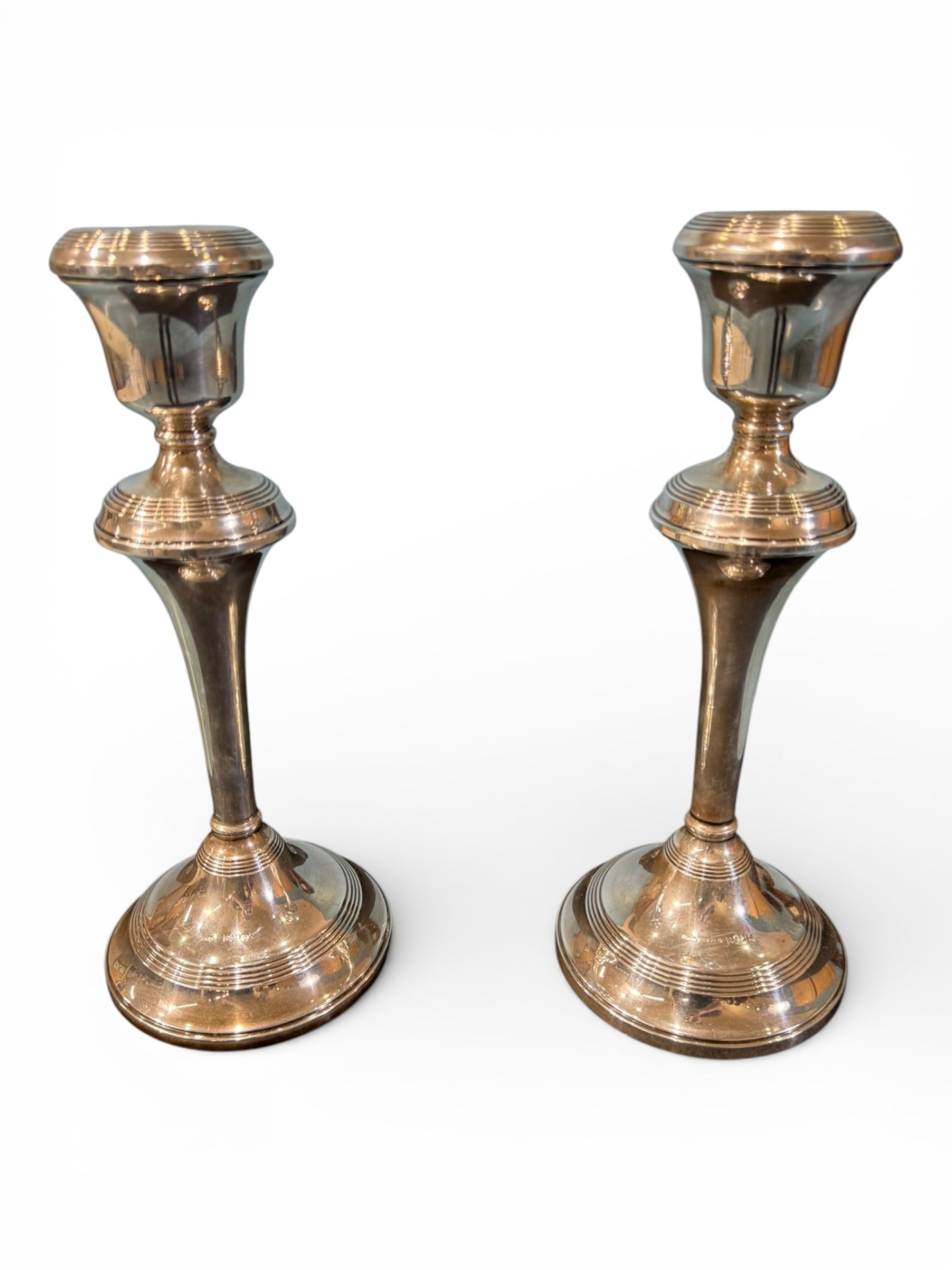 Pair of English Sterling Silver Candlesticks, Barker & Co., Birmingham (1 of 3)