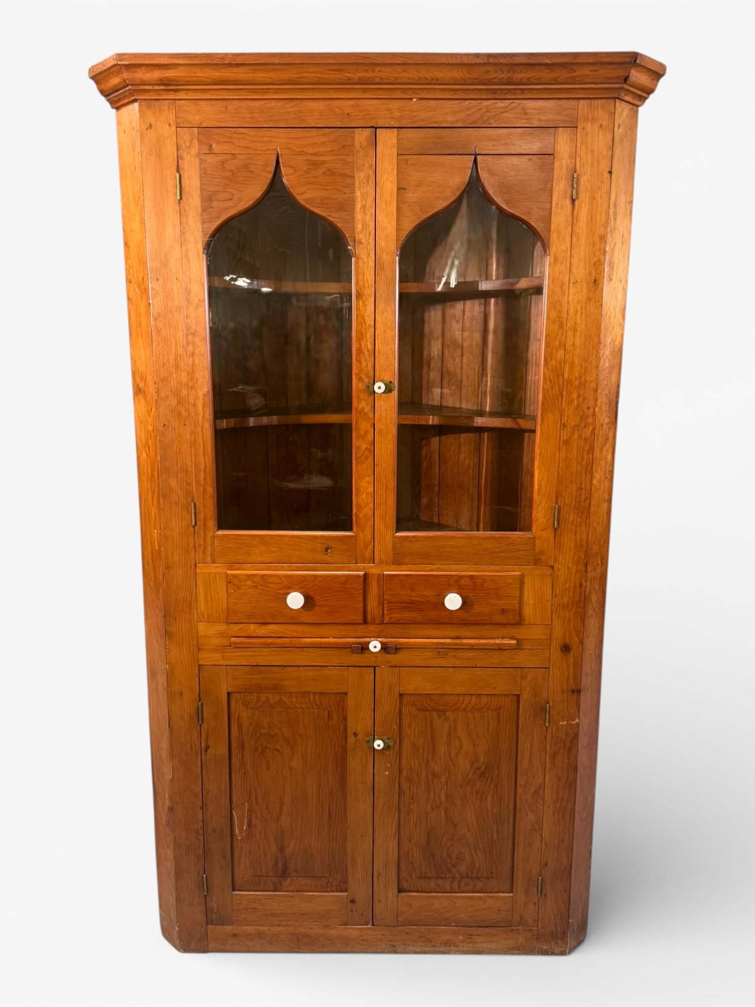 American Cherry Gothic Motif Corner Cabinet (1 of 6)
