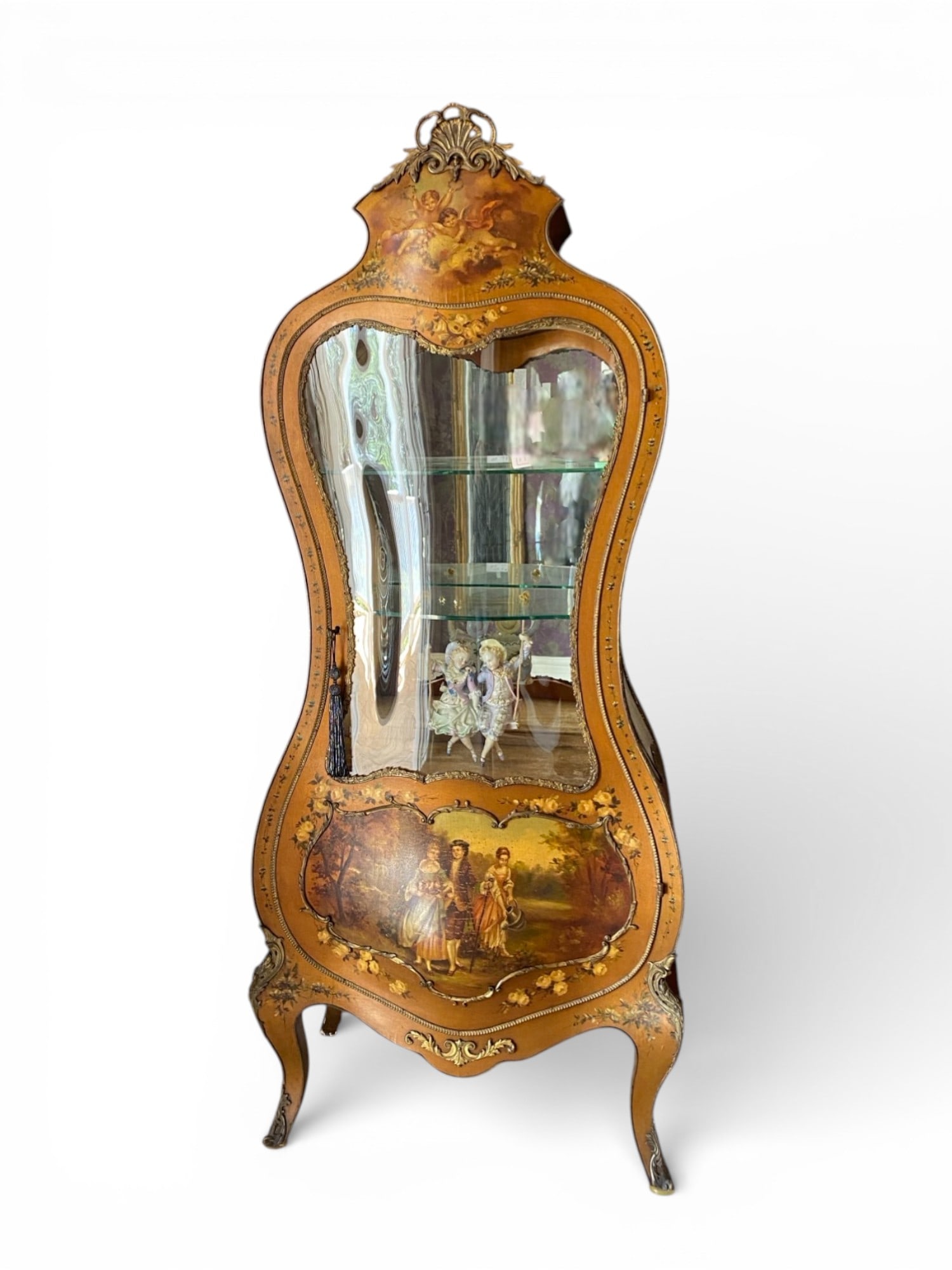 Herts Brothers Vernis Martin–Style Vitrine Cabinet, New York, ca. 19th Century (1 of 6)