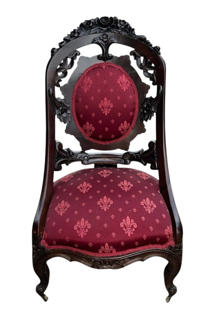Victorian Rococo Revival Rosewood Parlor Chair, Attributed to Belter (1 of 4)