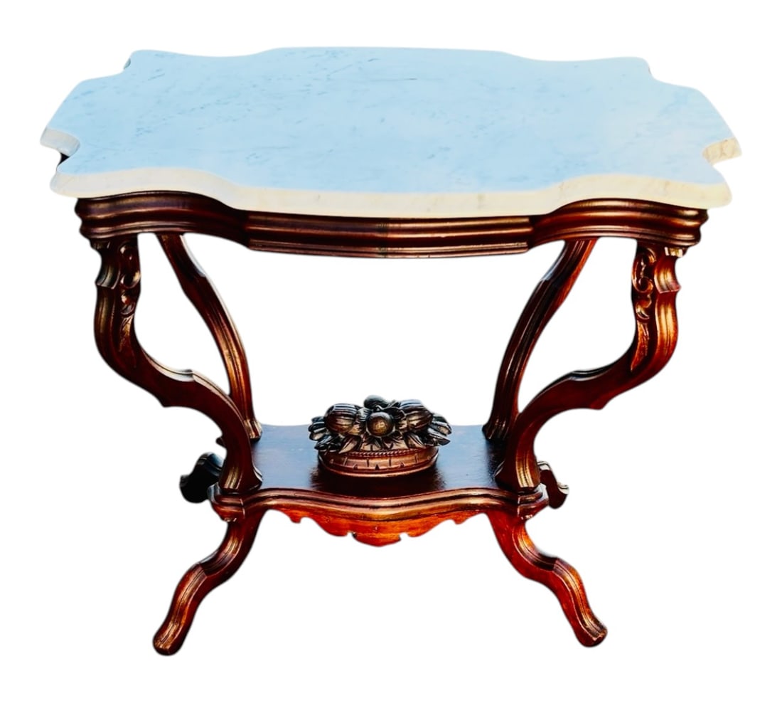 Walnut Victorian Parlor Table Attributed to Mitchell & Rammelsberg (1 of 3)