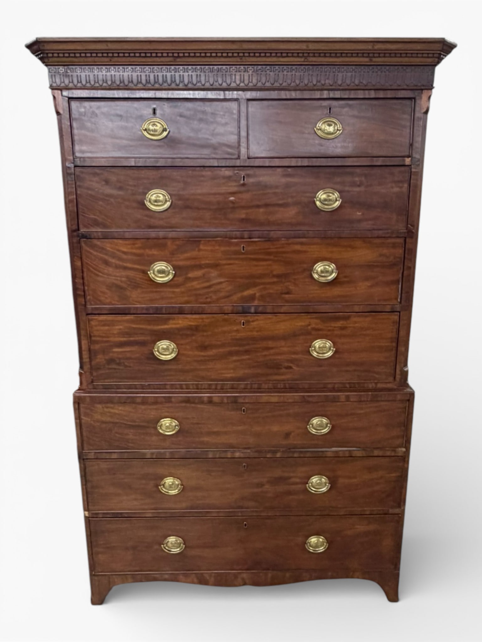 19th Century English Carved Mahogany Chest-on-Chest (1 of 5)