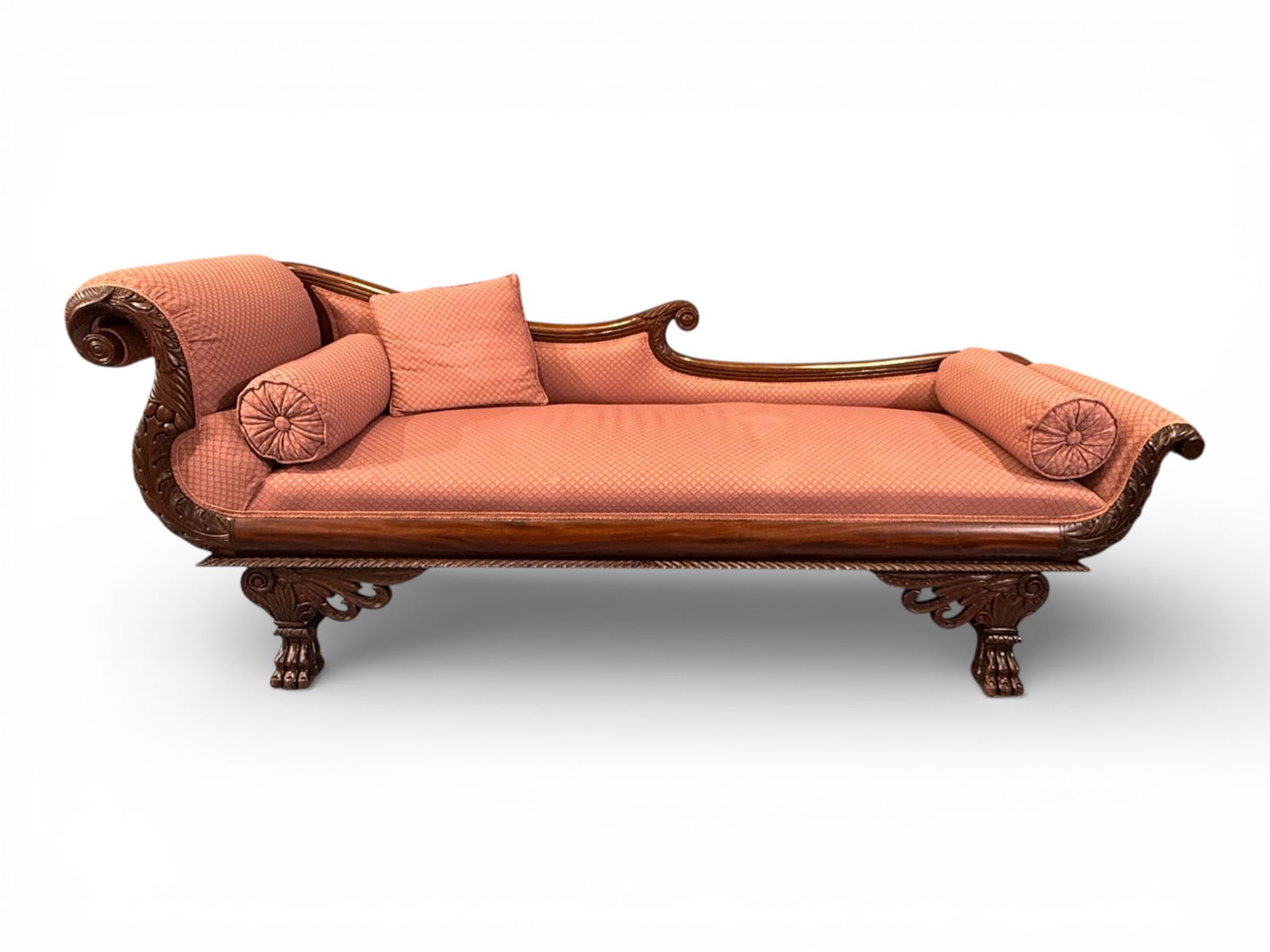 American Classical Carved Mahogany Recamier, Philadelphia, ca. 1830–1840 (1 of 5)