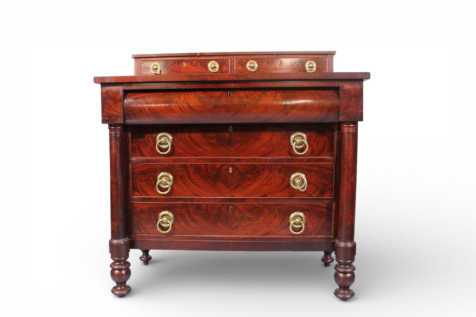 American Classical Mahogany Chest with Columned Front, ca. 1830–1840 (1 of 4)