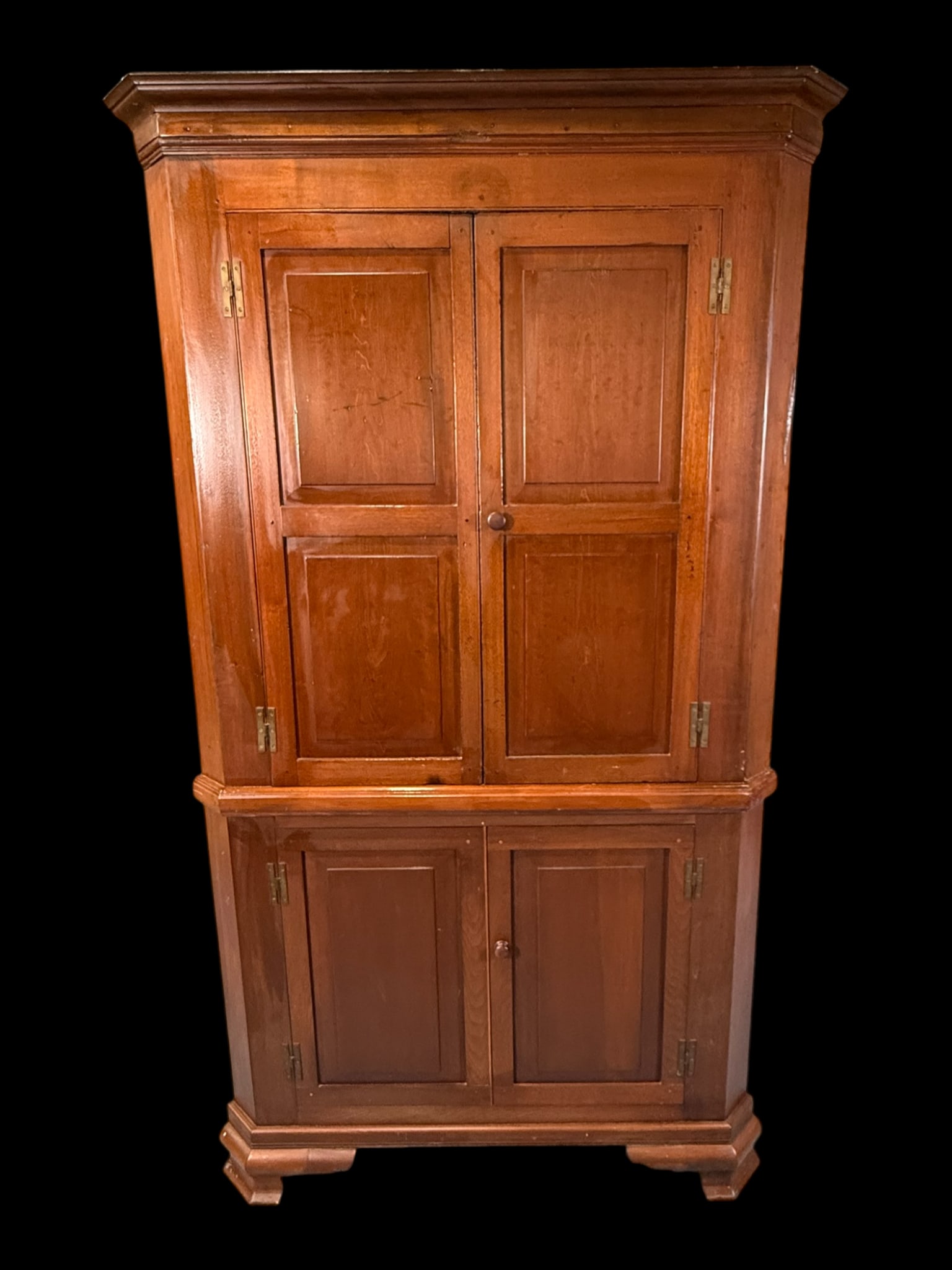 Primitive Cherry Corner Cabinet, Two-Piece, Early 19th Century (1 of 5)
