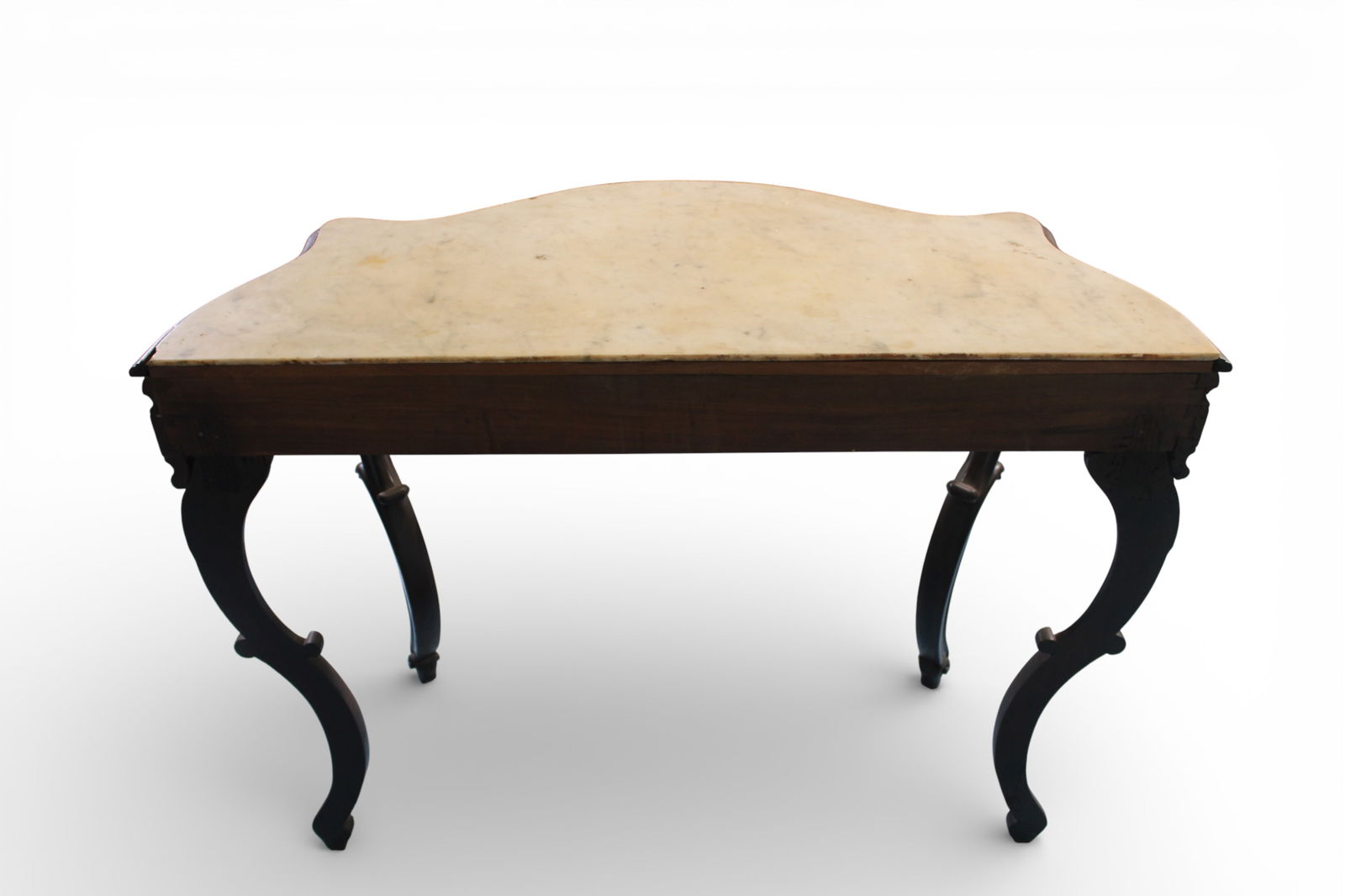 Victorian Walnut Console Table with Marble Top - 4