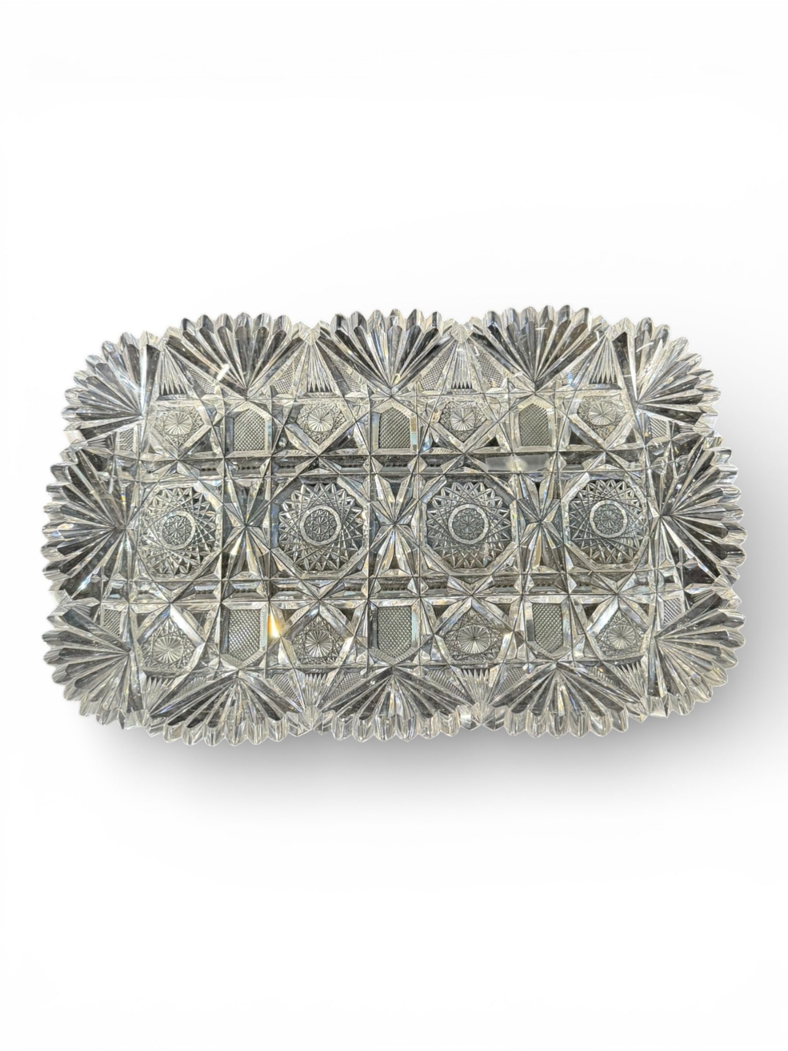 American Brilliant Cut Glass Rectangular Serving Tray - 4