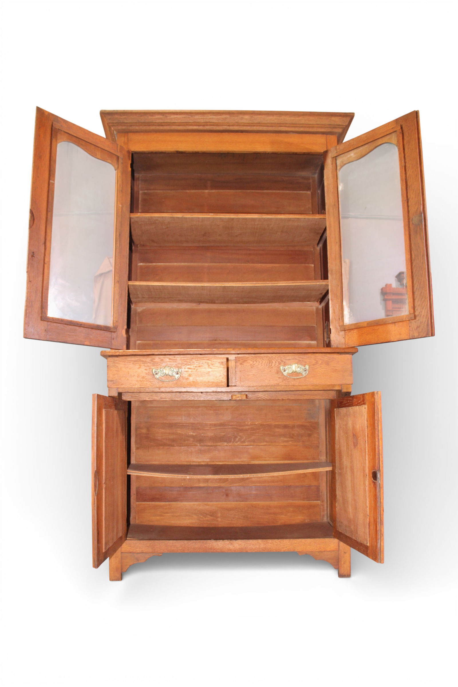 Oak Stepback Pie Safe or Cupboard - 5