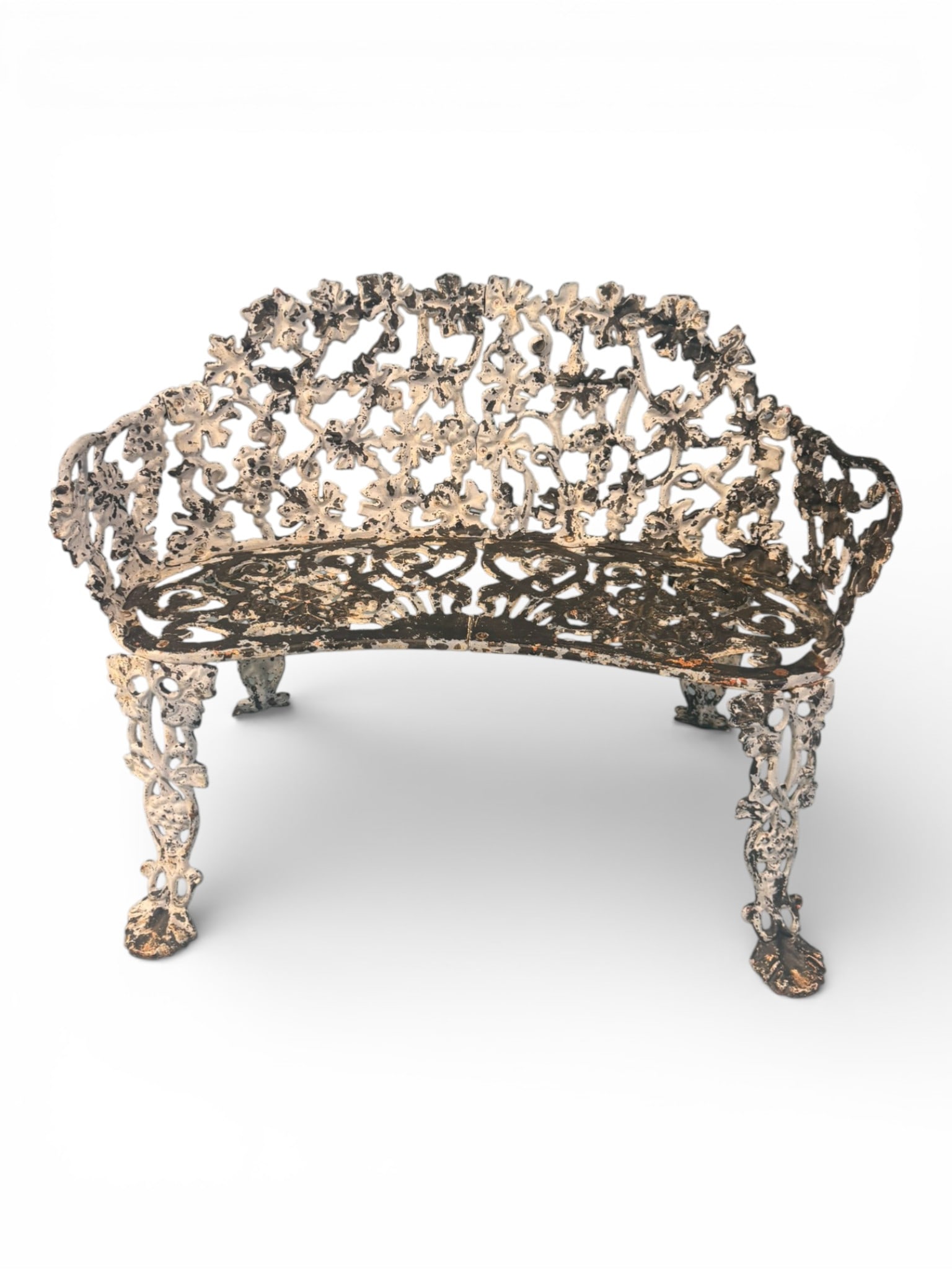 White Painted Cast Iron Garden Bench (1 of 5)