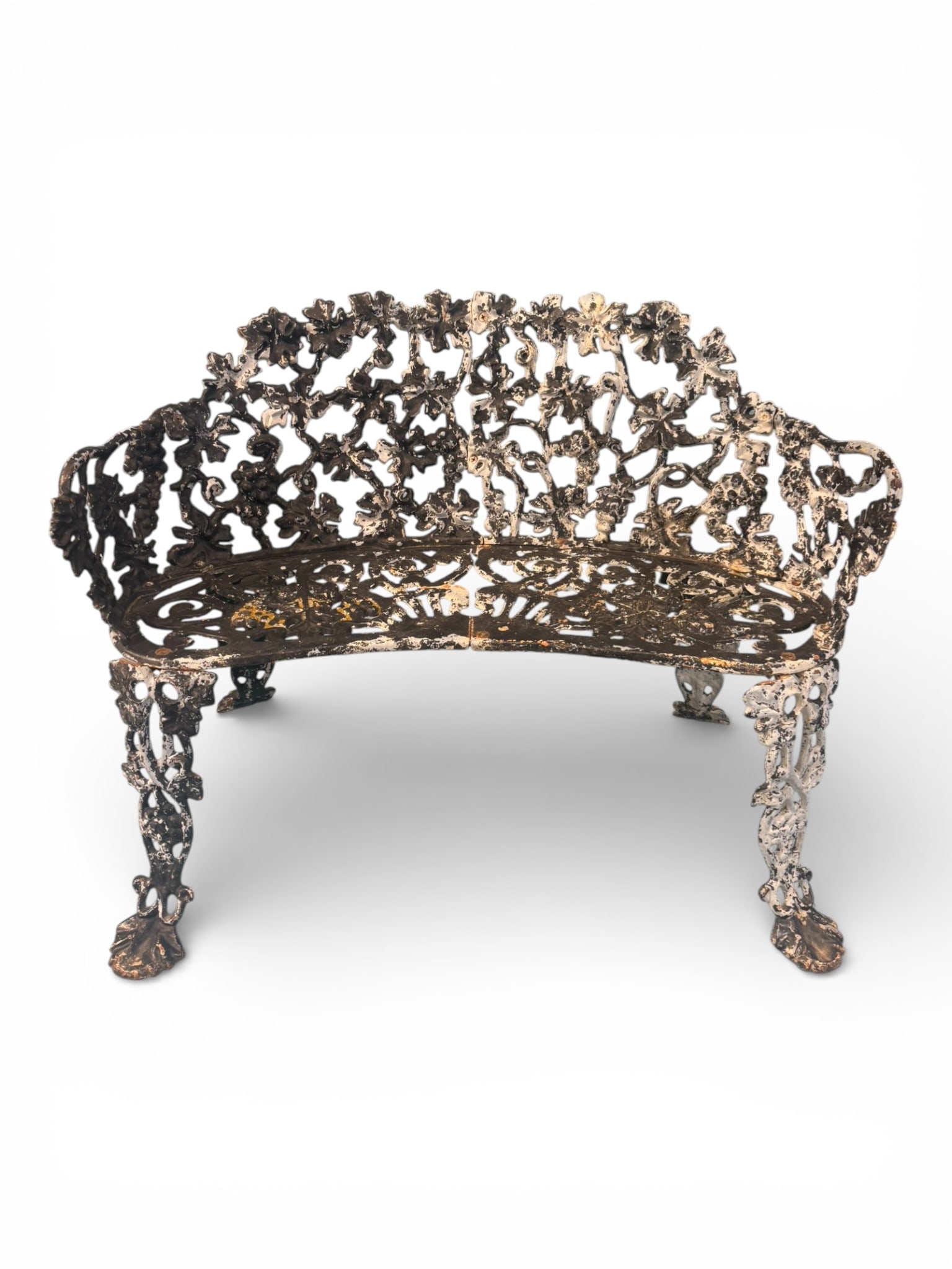 White Painted Cast Iron Garden Bench (1 of 5)