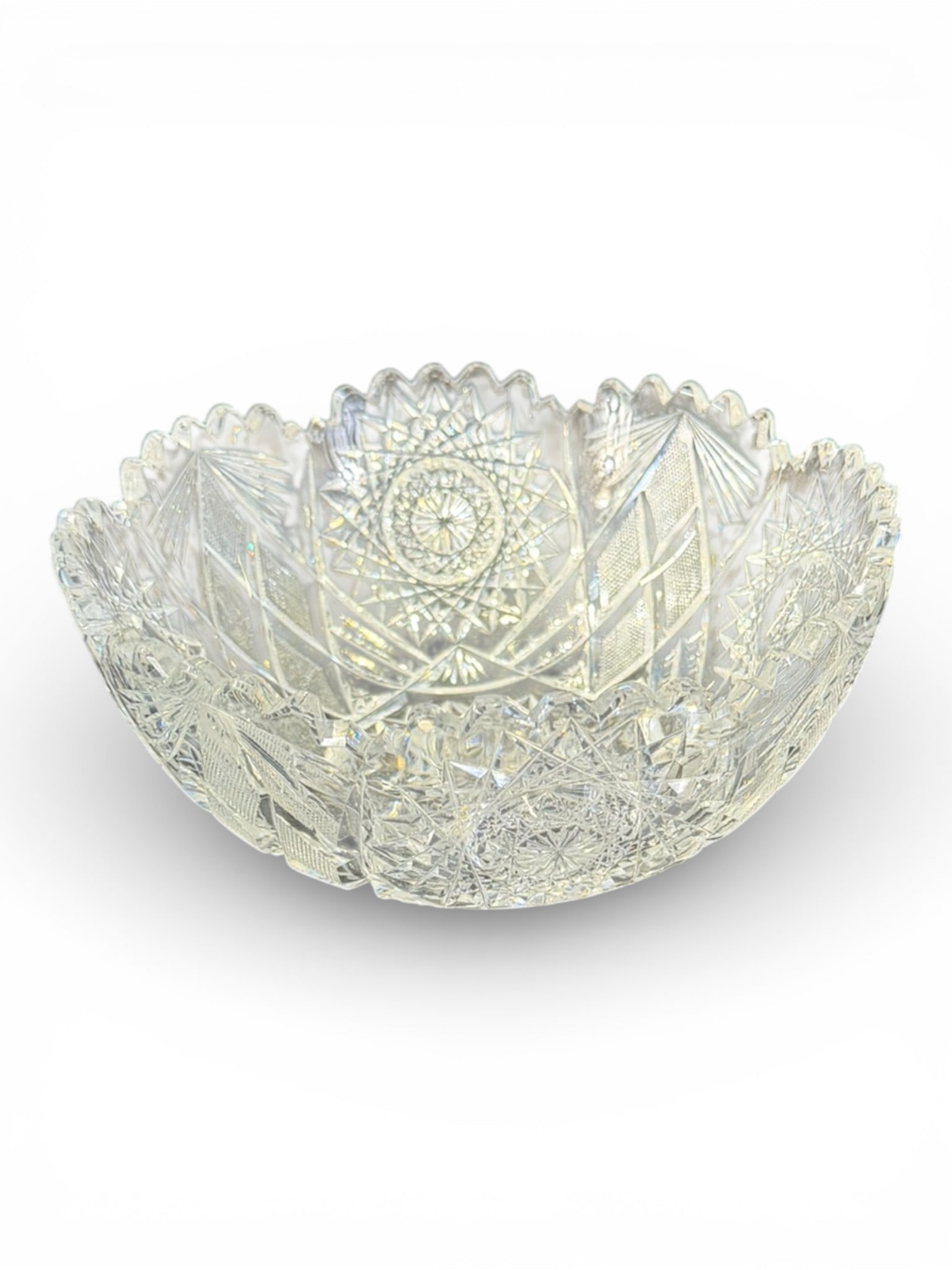 American Brilliant Period–Style Cut Glass Bowl (1 of 4)