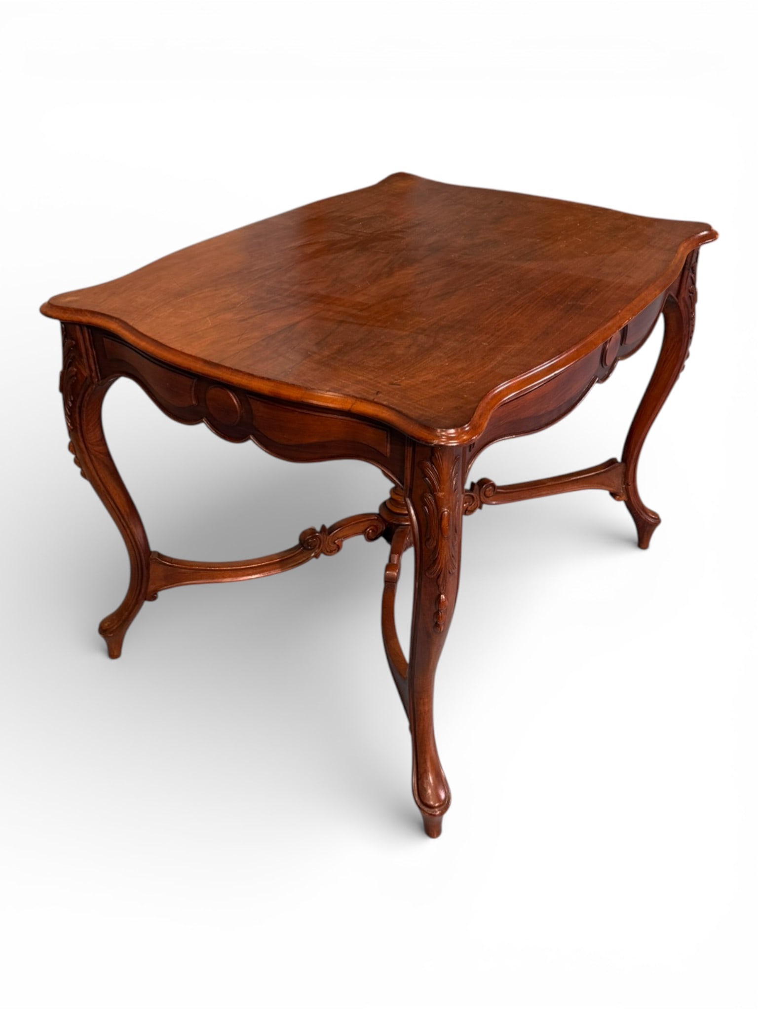 Walnut Victorian Square Center Table - 2