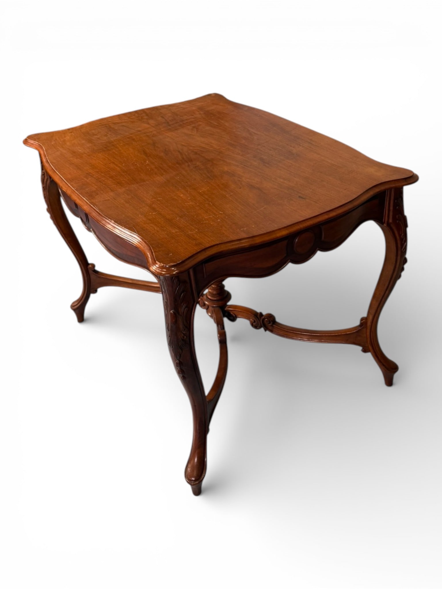 Walnut Victorian Square Center Table - 3