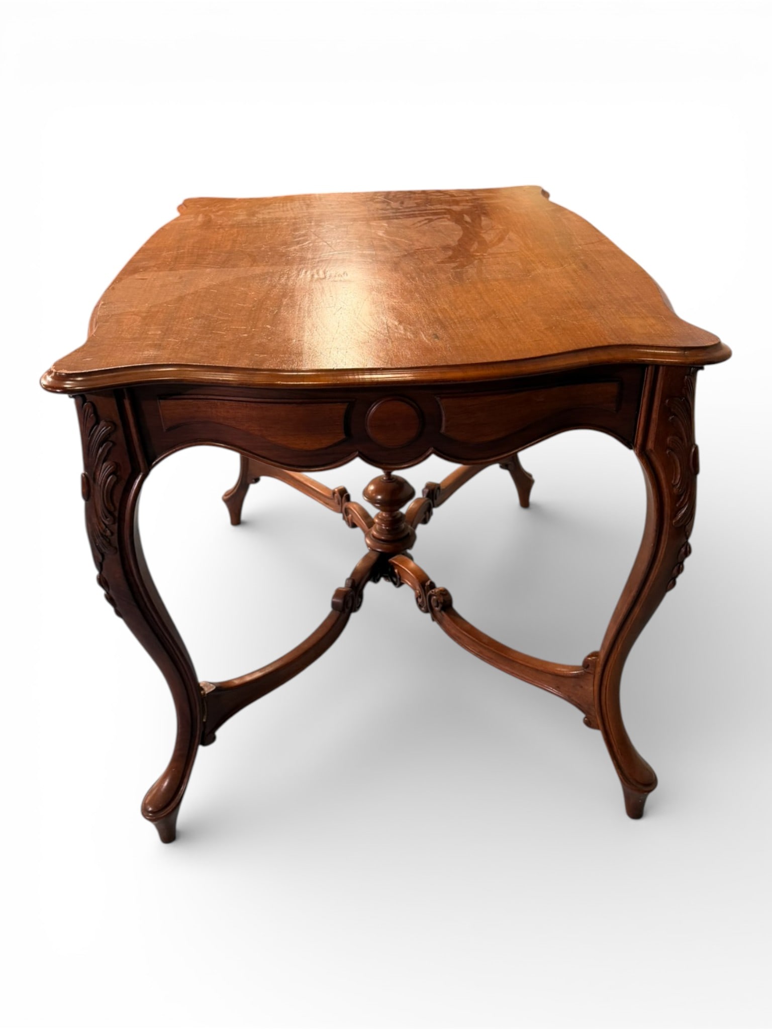Walnut Victorian Square Center Table - 4