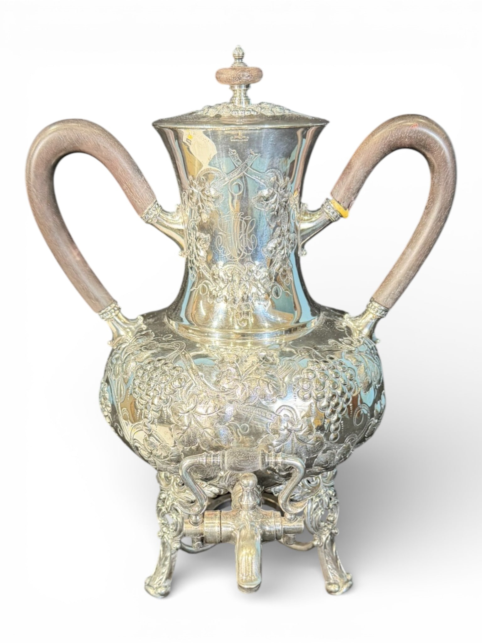 English Silverplate Repoussé Coffee Urn (1 of 6)