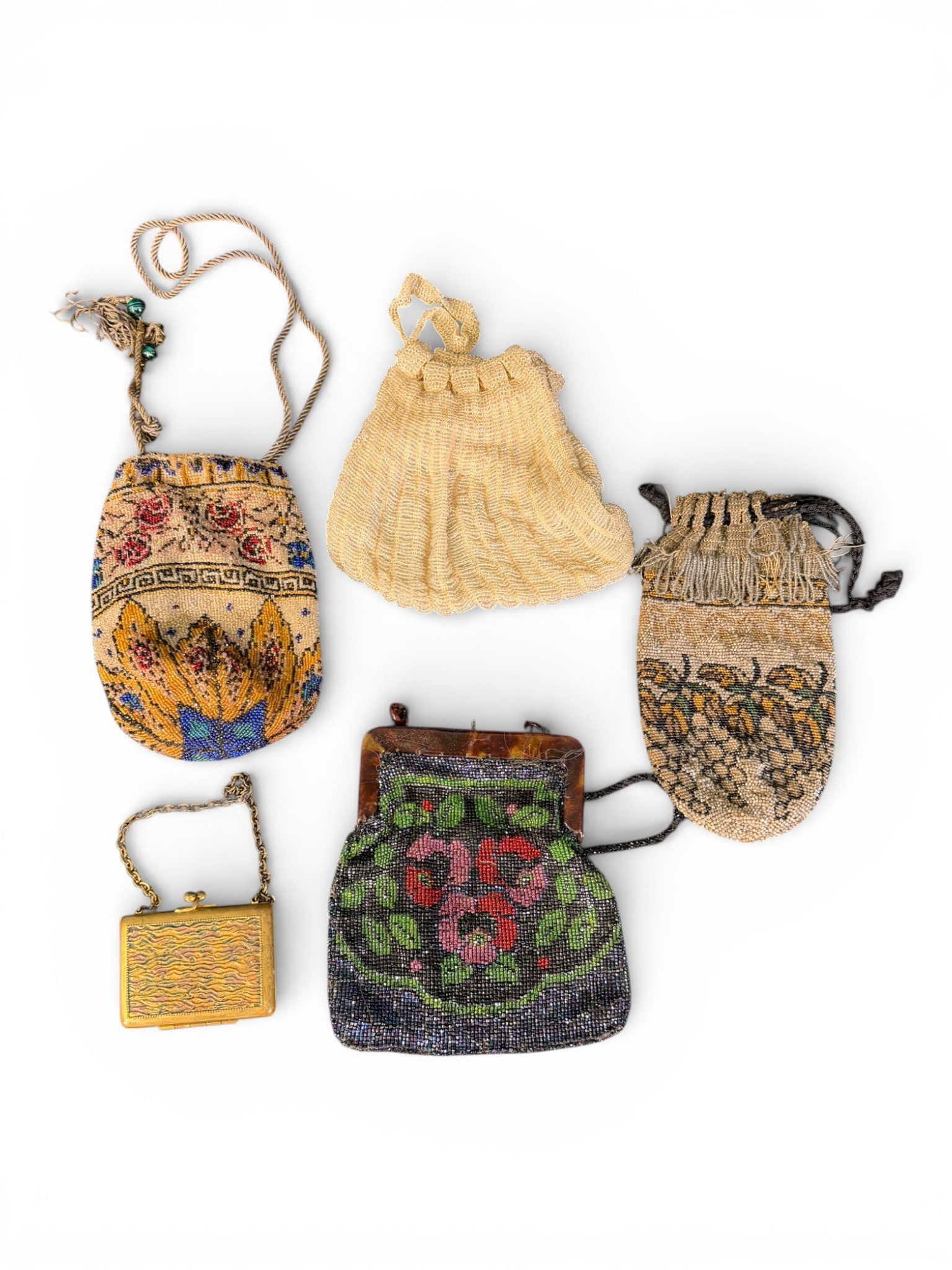 Group of Five Flapper-Era Beaded and Textile Evening Purses, 1920s (1 of 6)