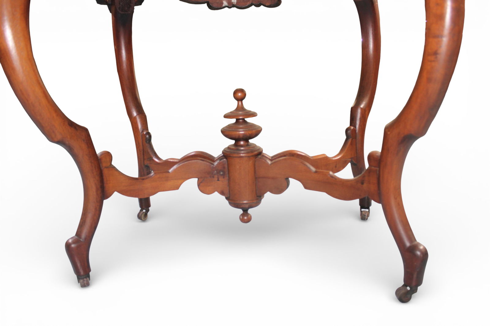 Victorian Walnut Marble-Top Turtle-Form Parlor Table - 6