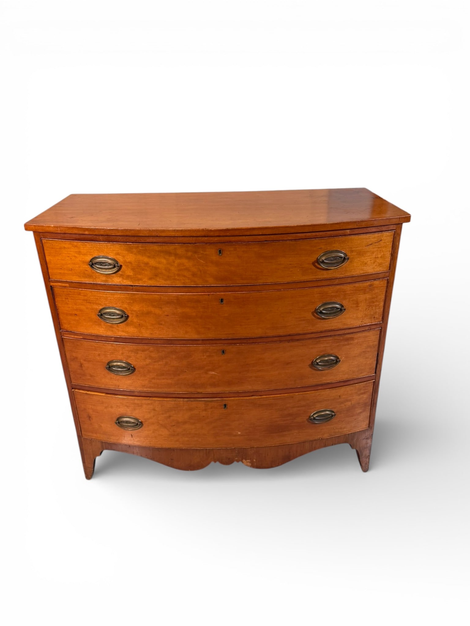 American Cherry Bowfront Four-Drawer Chest, ca. 1830–1840 (1 of 6)