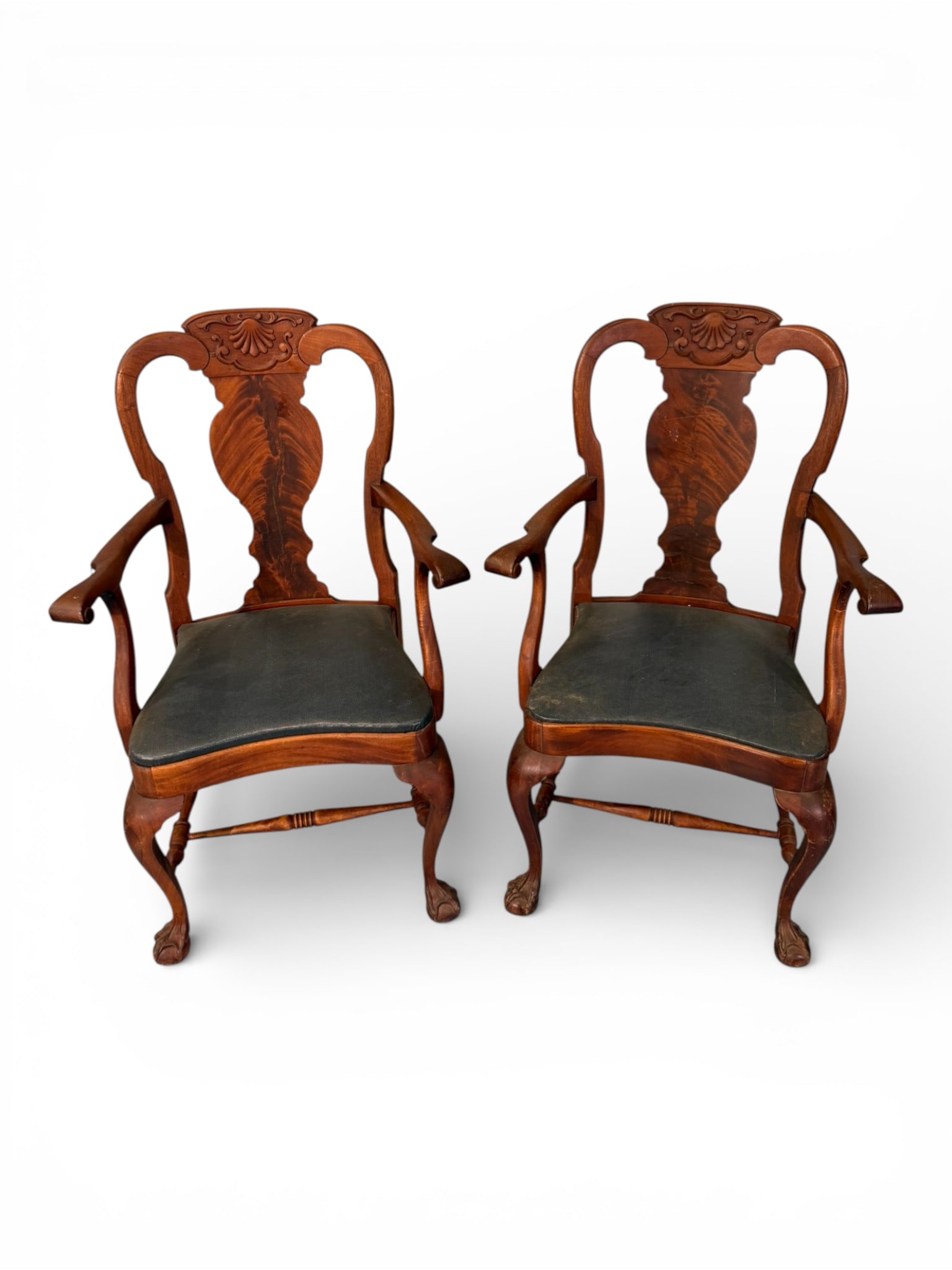 Pair of Mahogany Chippendale Style Arm Dining Chairs with Claw Feet (1 of 5)