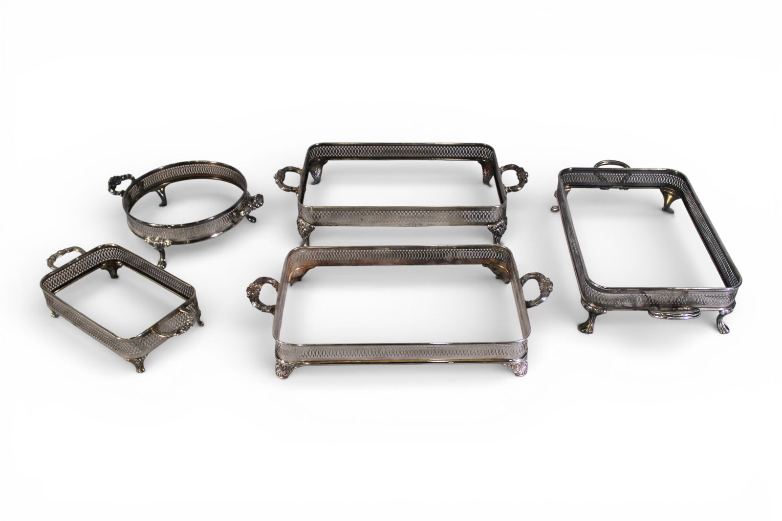 Five Silverplate Casserole or Serving Dish Frames (1 of 7)
