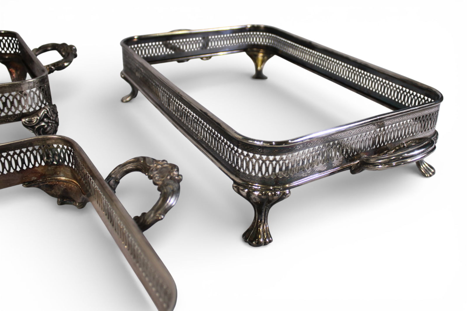 Five Silverplate Casserole or Serving Dish Frames - 5