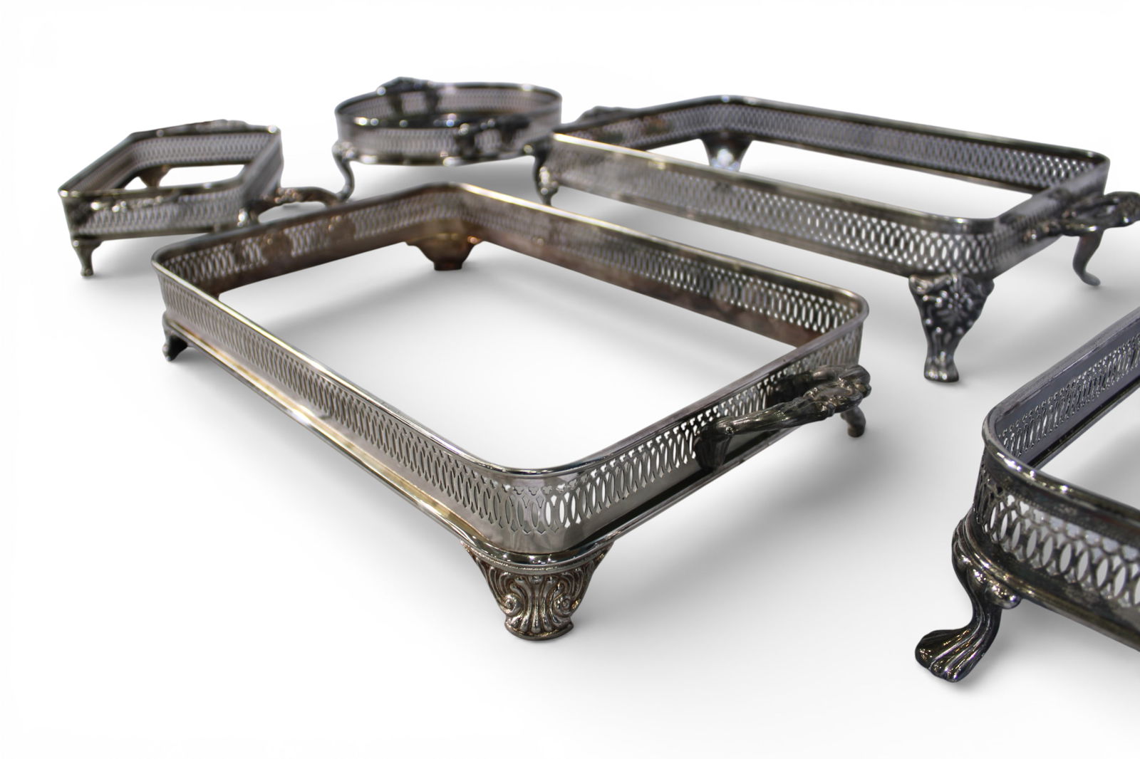 Five Silverplate Casserole or Serving Dish Frames - 6