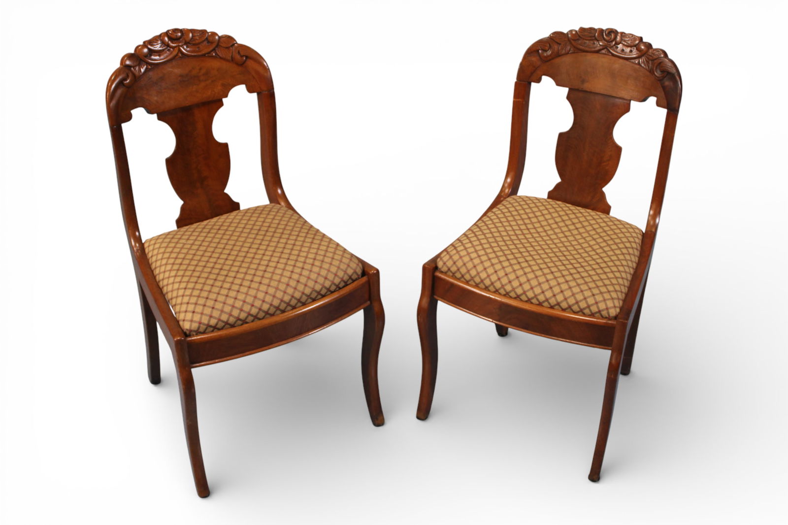 Pair of Empire Mahogany Side Dining Chairs (1 of 4)