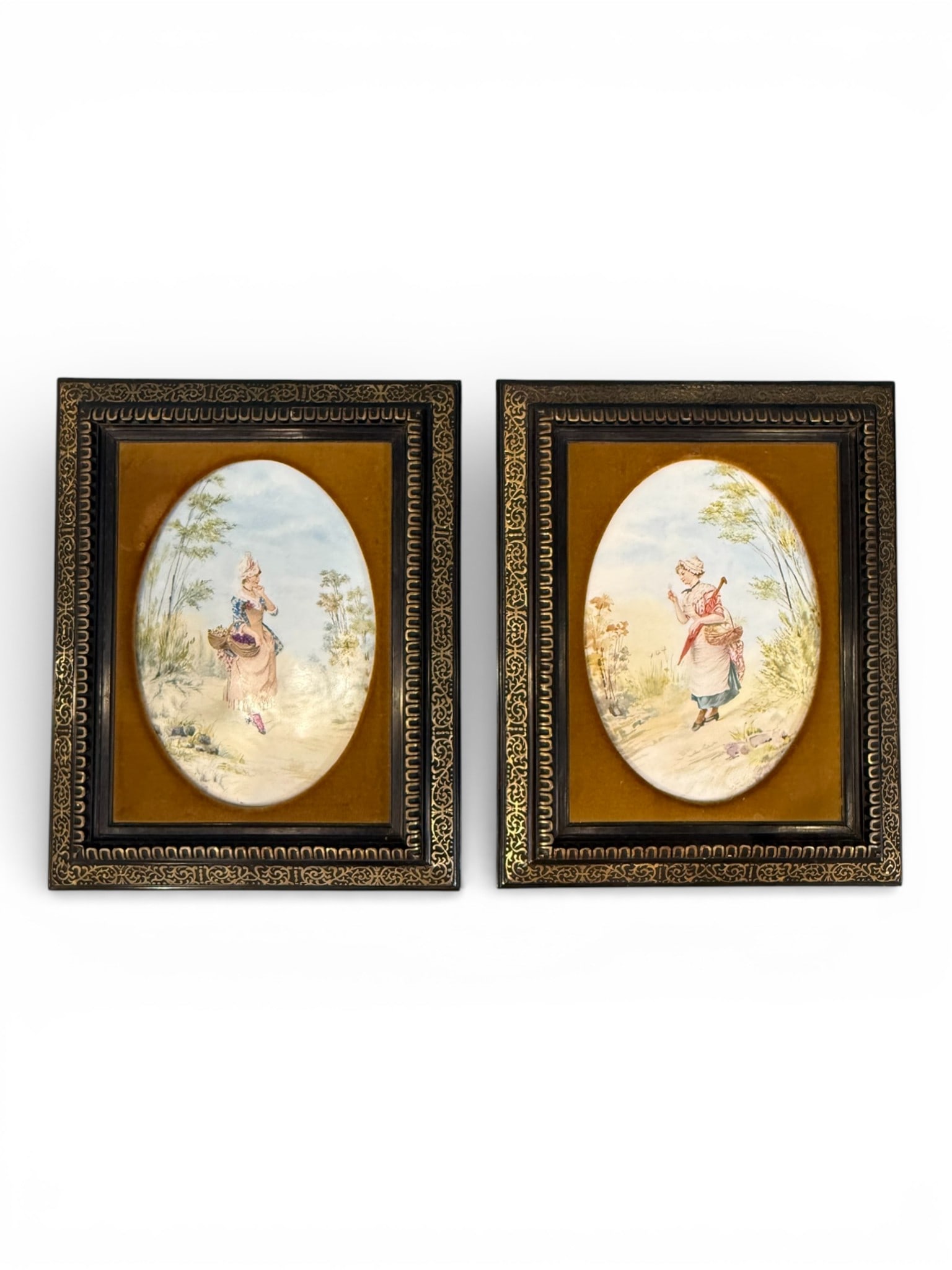 Pair of Hand-Painted Porcelain Plaques, 19th Century (1 of 3)