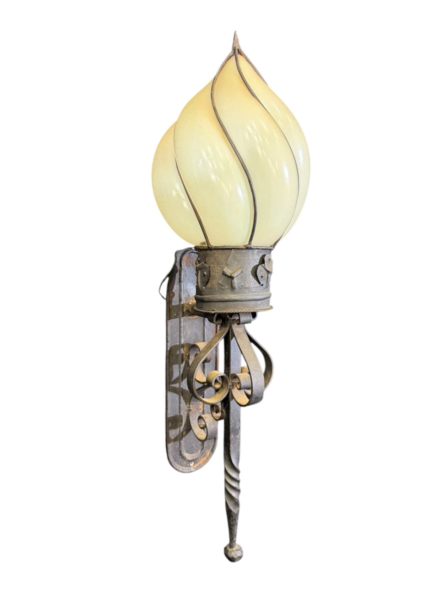 Metal Sconce with Flame Shade - 2