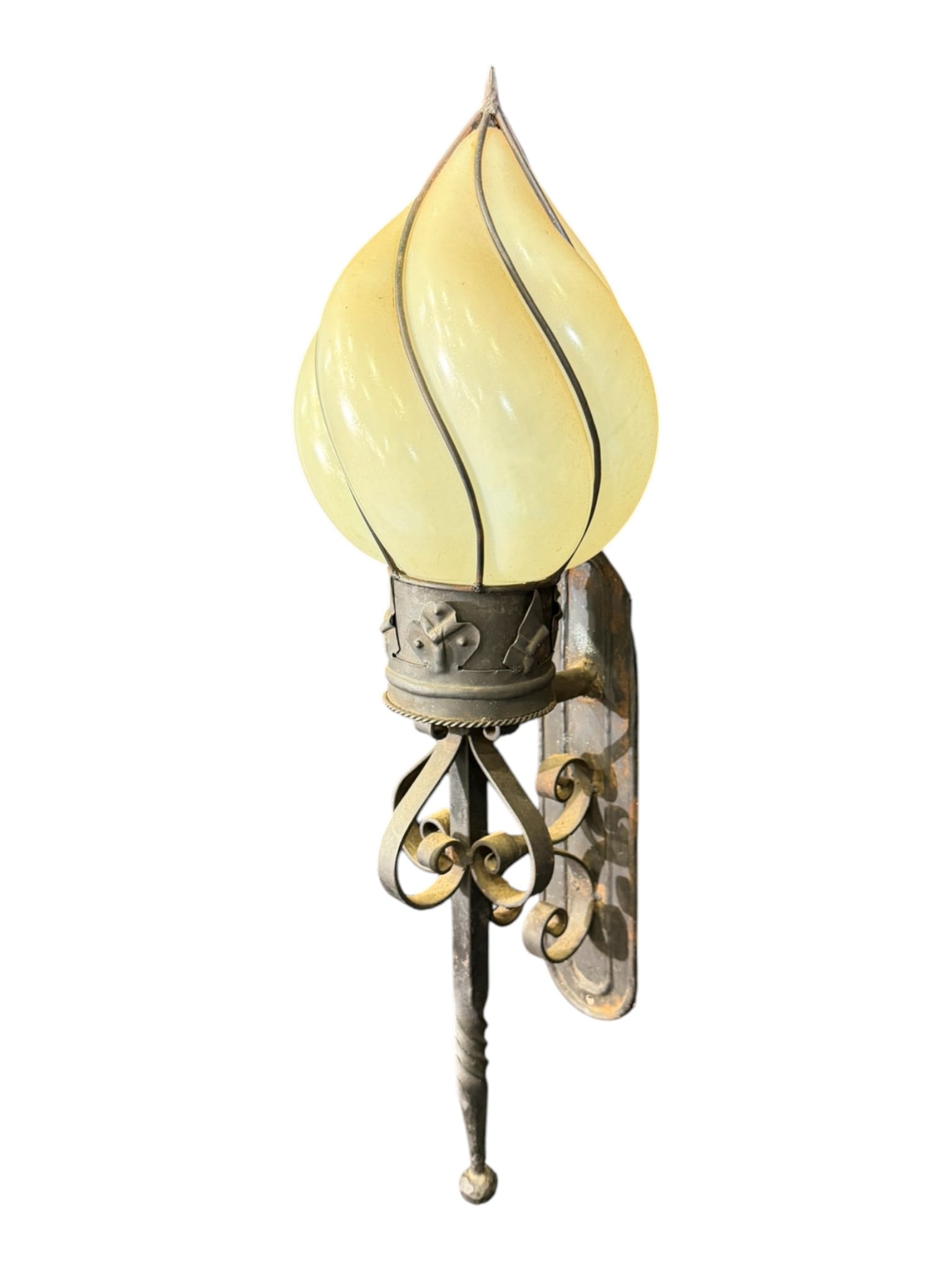 Metal Sconce with Flame Shade - 3