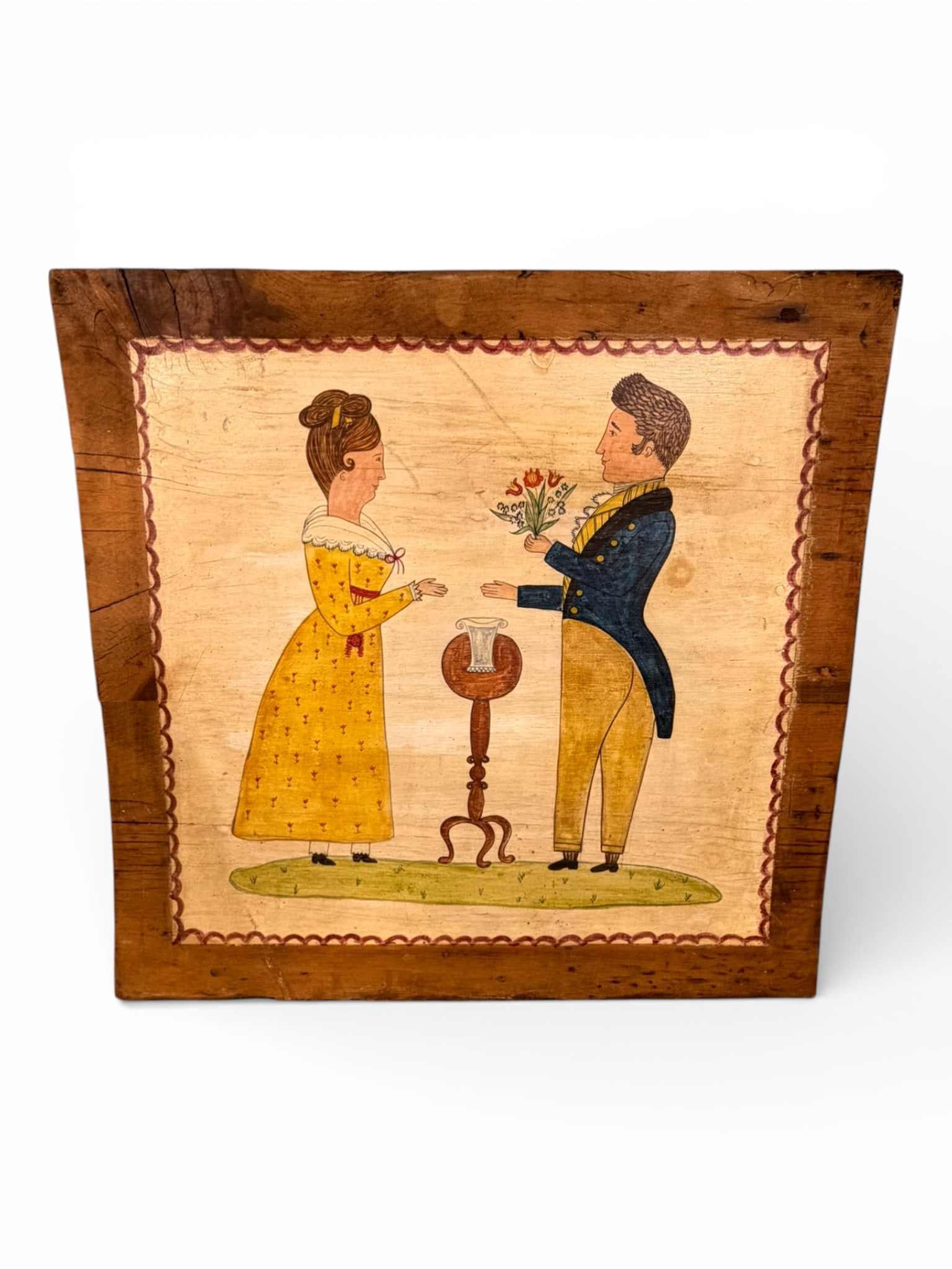 Koleman (American, 20th century), Courtship Scene, Oil on Board (1 of 3)