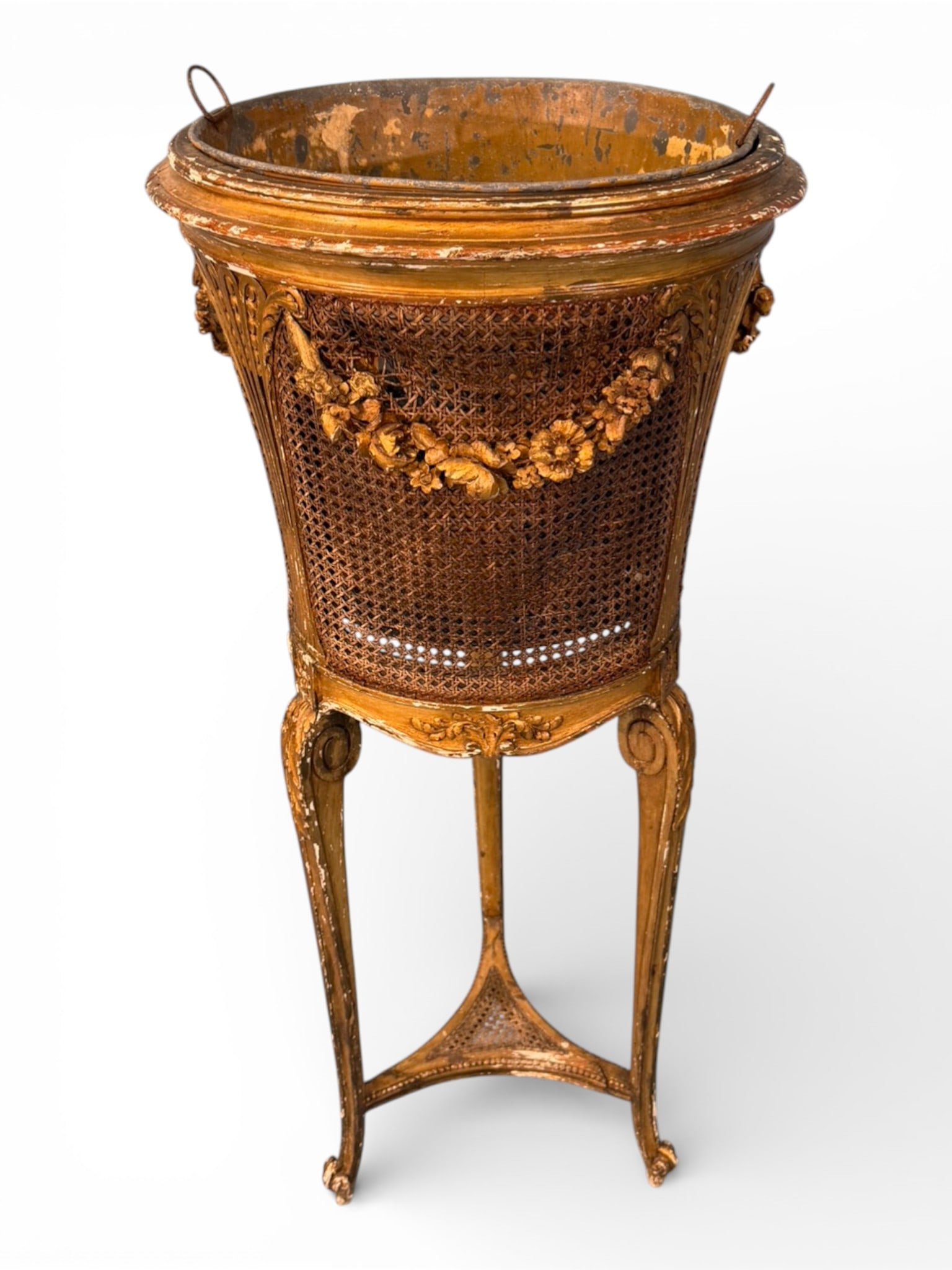 French Cane and Giltwood Planter (1 of 3)