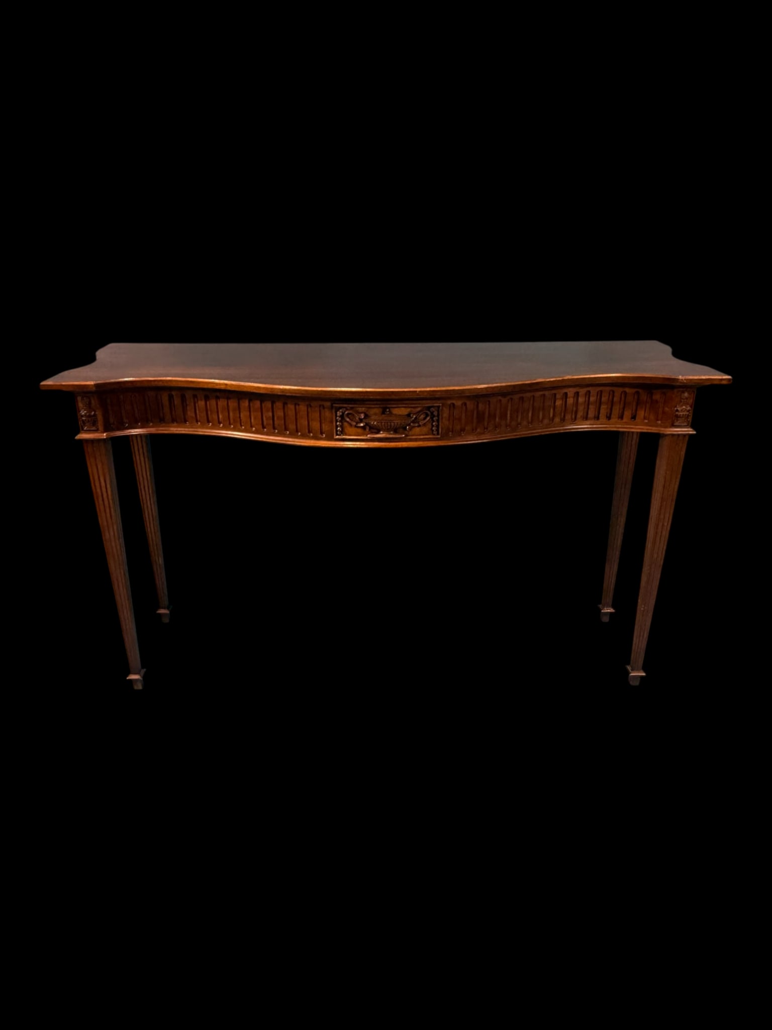 French Style Carved Walnut Console Table (1 of 5)