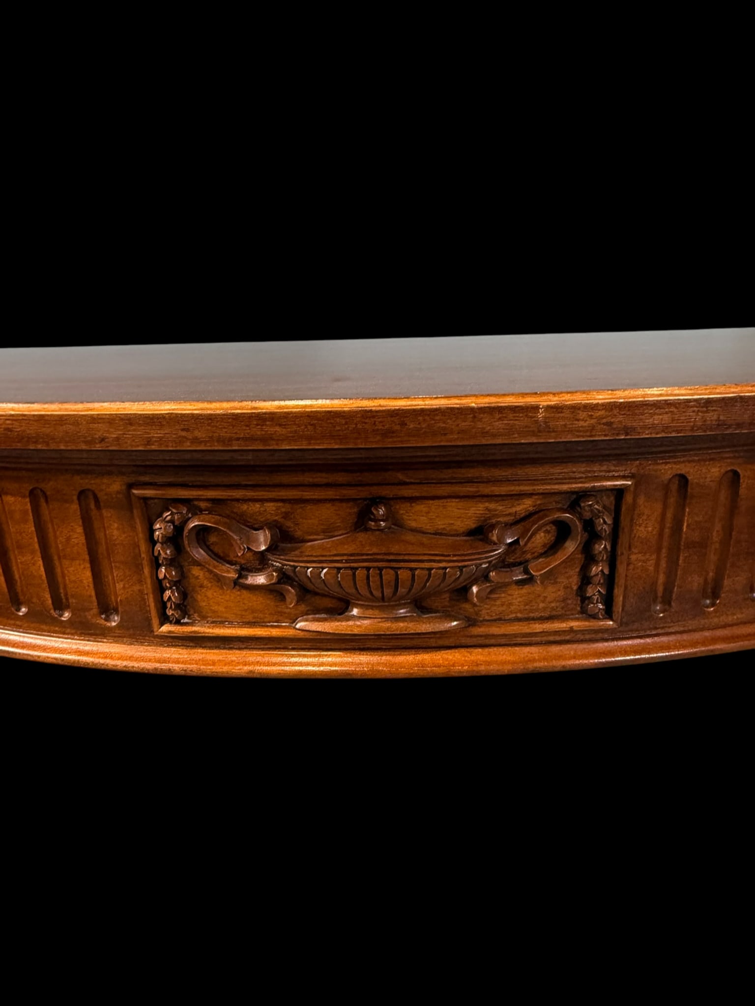 French Style Carved Walnut Console Table - 2