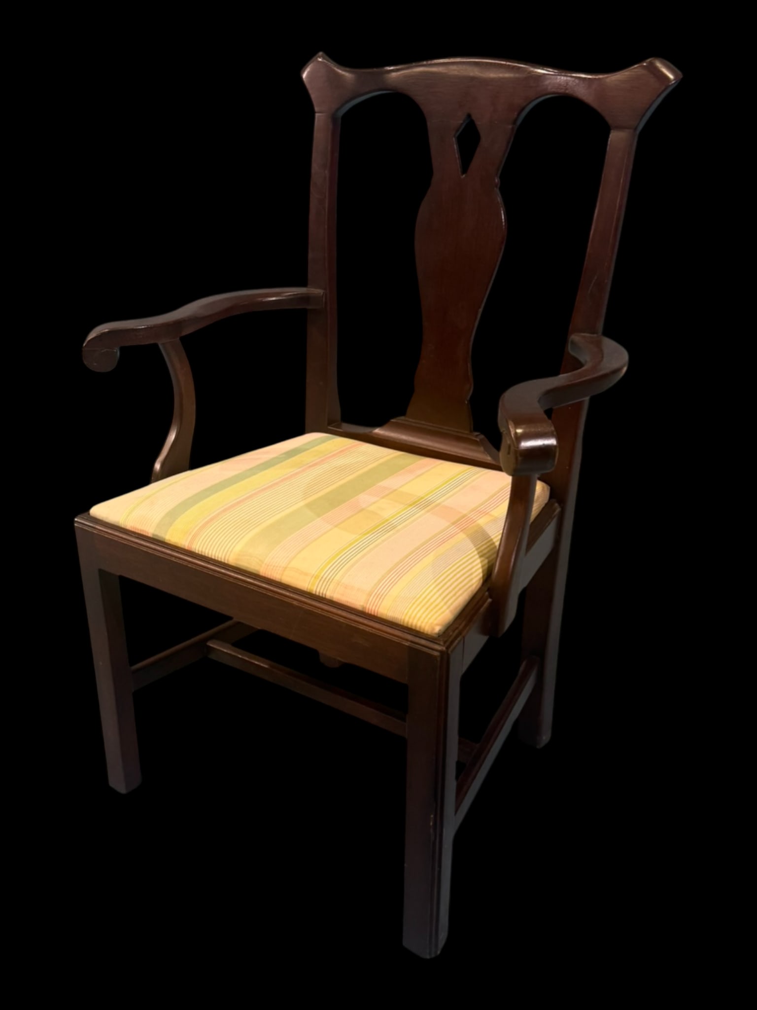 Youth Chippendale-Style Mahogany Armchair, 20th Century (1 of 2)