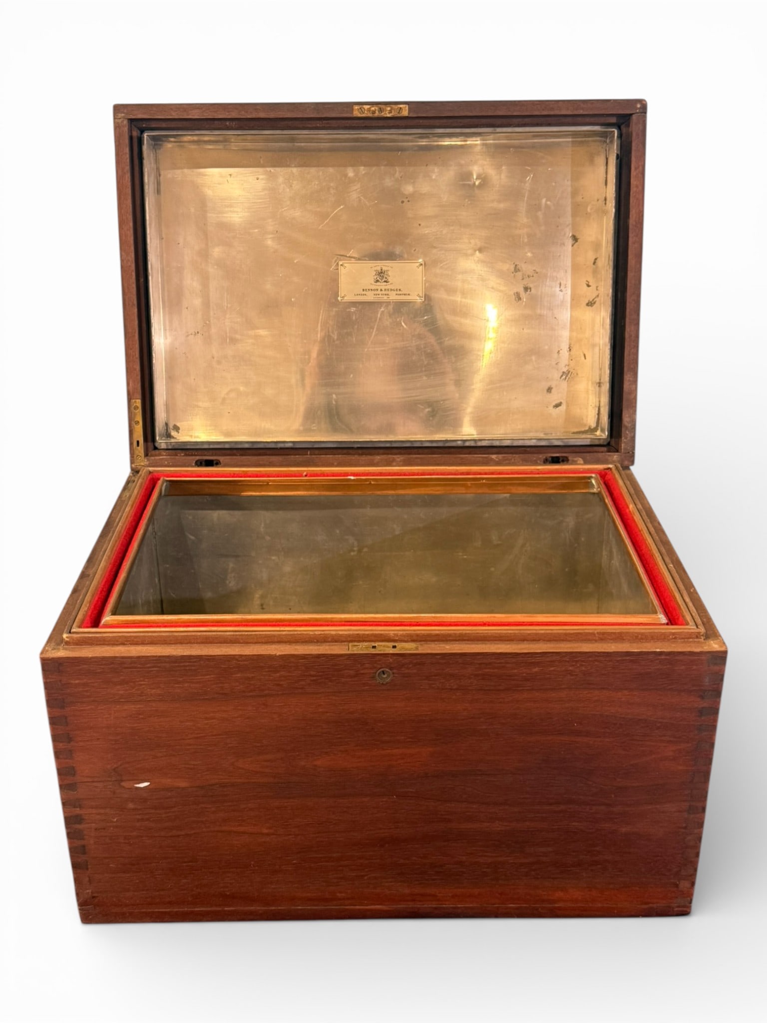Mahogany Metal-Lined Cigar Box, Benson & Hedges, Early 20th Century (1 of 4)