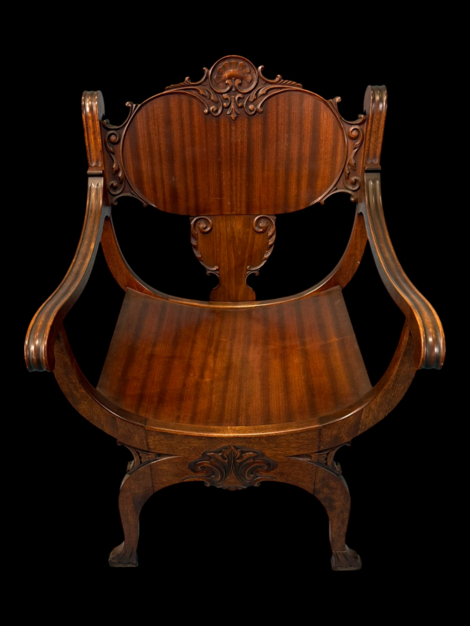 Victorian Carved Walnut Captain’s Armchair (1 of 4)