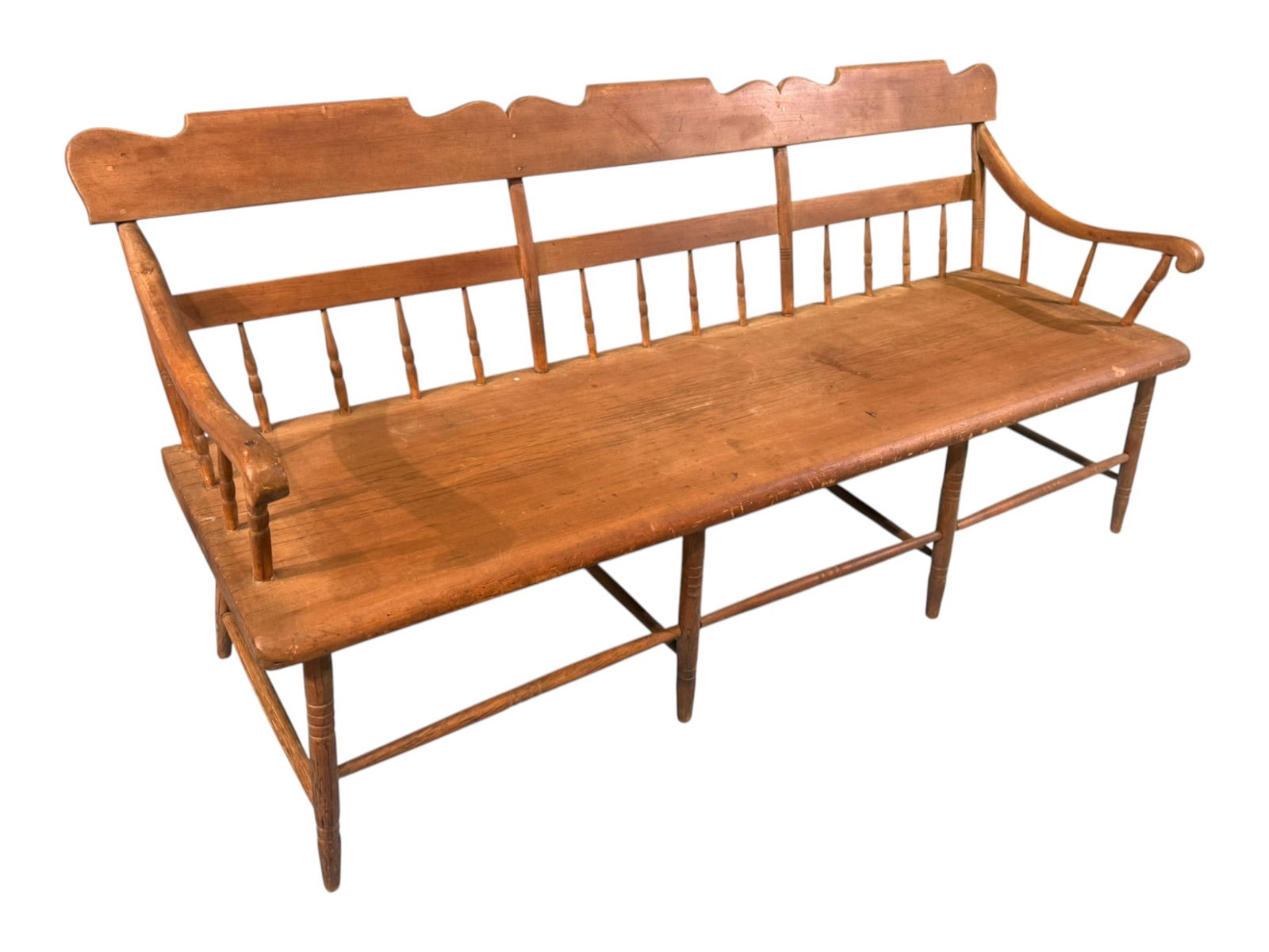 American Primitive Pine Bench / Settle, 19th Century - 2