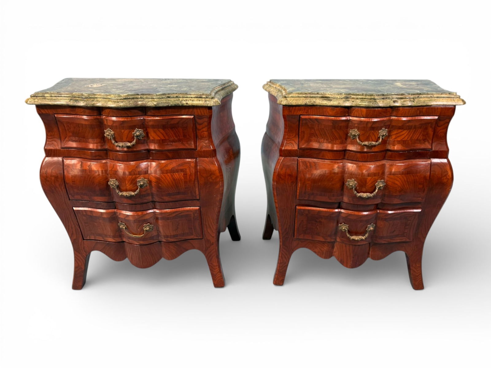 Pair of French Style Marble-Top Nightstands / Side Tables (1 of 7)