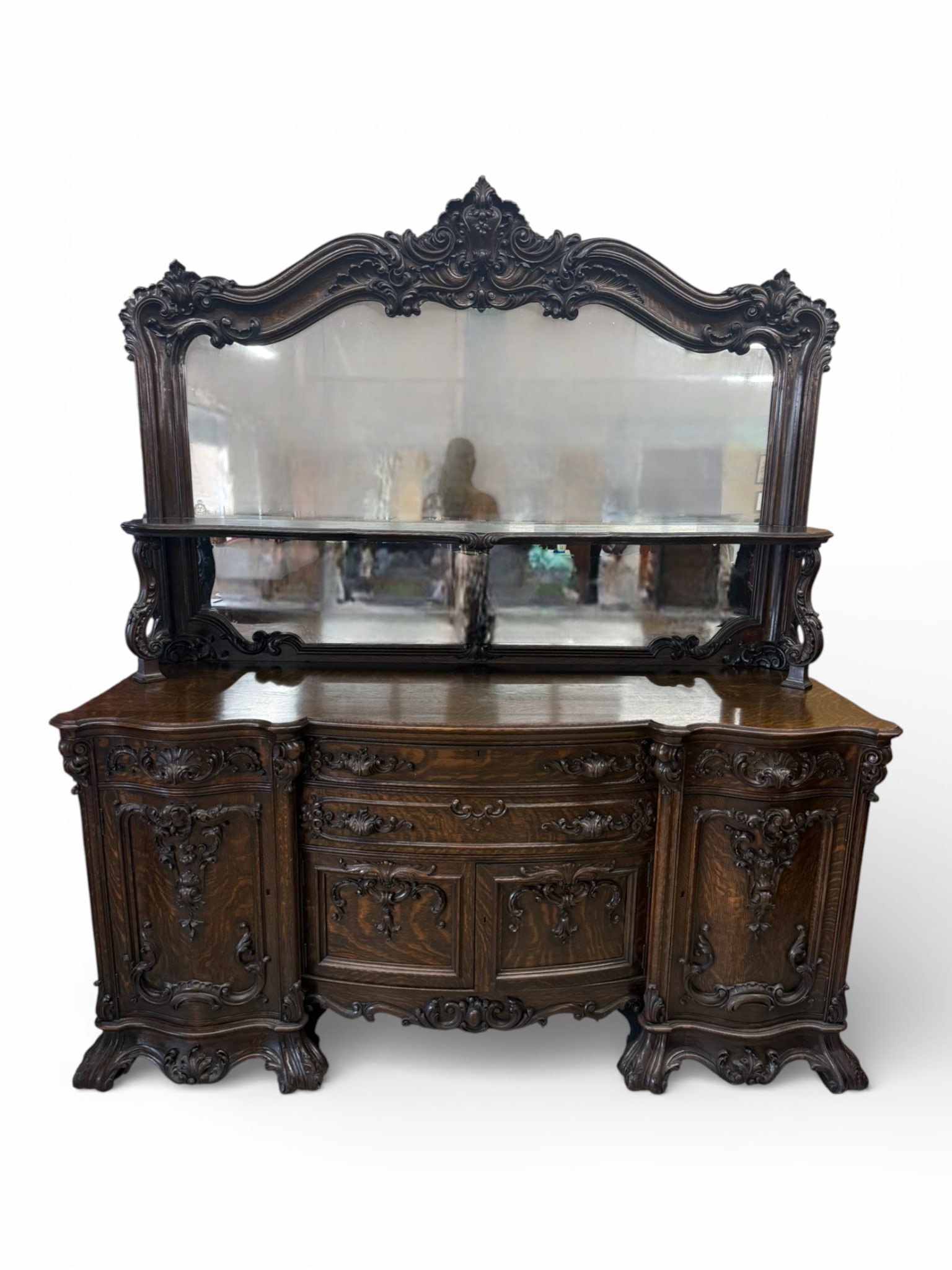 Monumental Berkey & Gay Carved Oak Sideboard with Mirror Back (1 of 6)