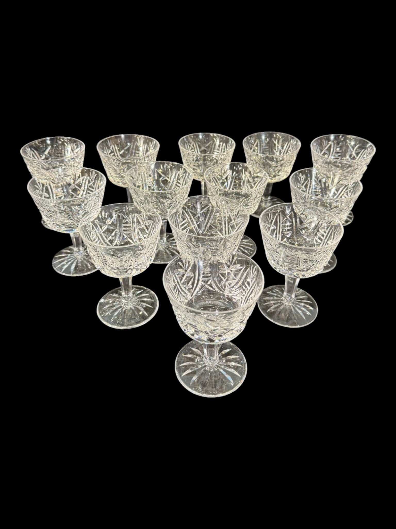 Set of Thirteen Waterford Crystal Cocktail / Liquor Glasses, Clair Pattern (1 of 5)