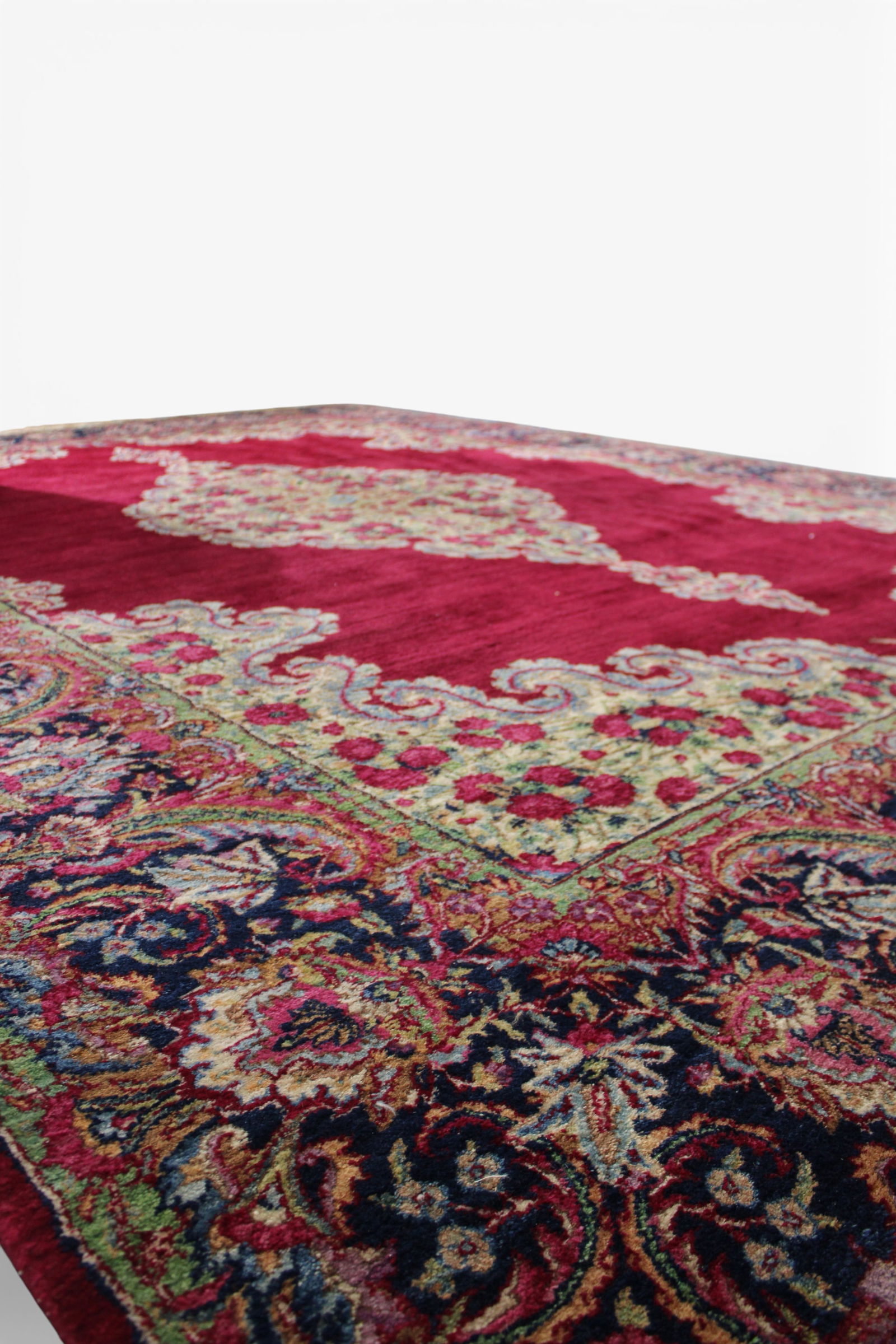 Large Handmade Kerman Wool Rug - 2