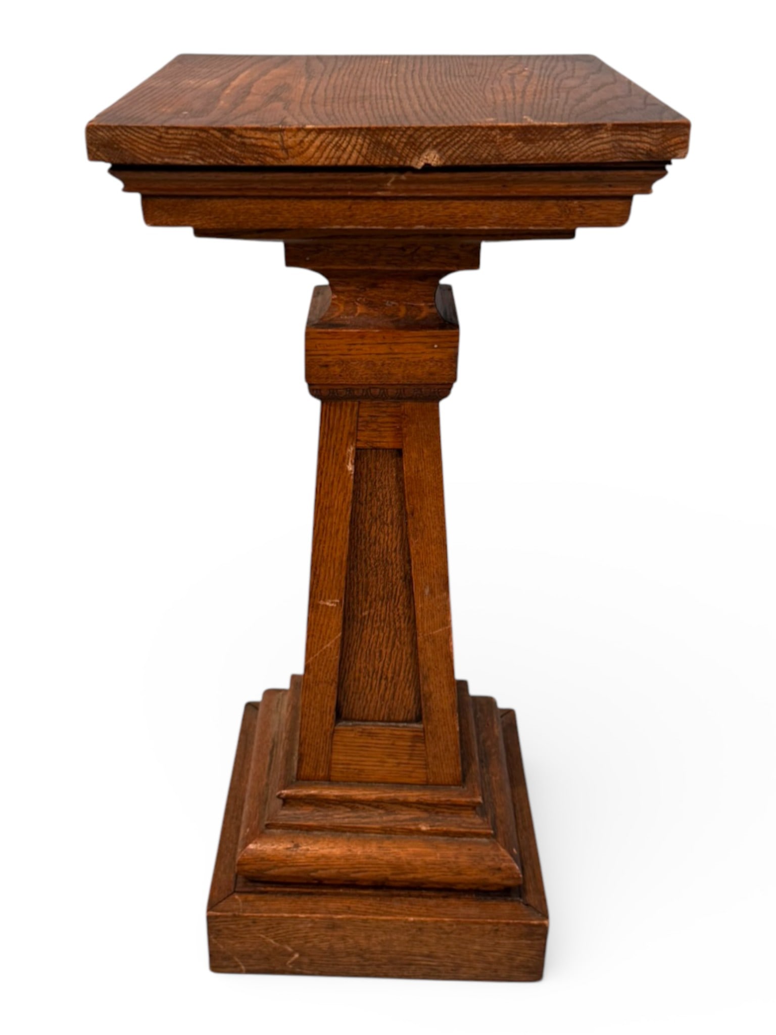 Arts & Crafts / Mission Style Oak Pedestal Stand (1 of 3)