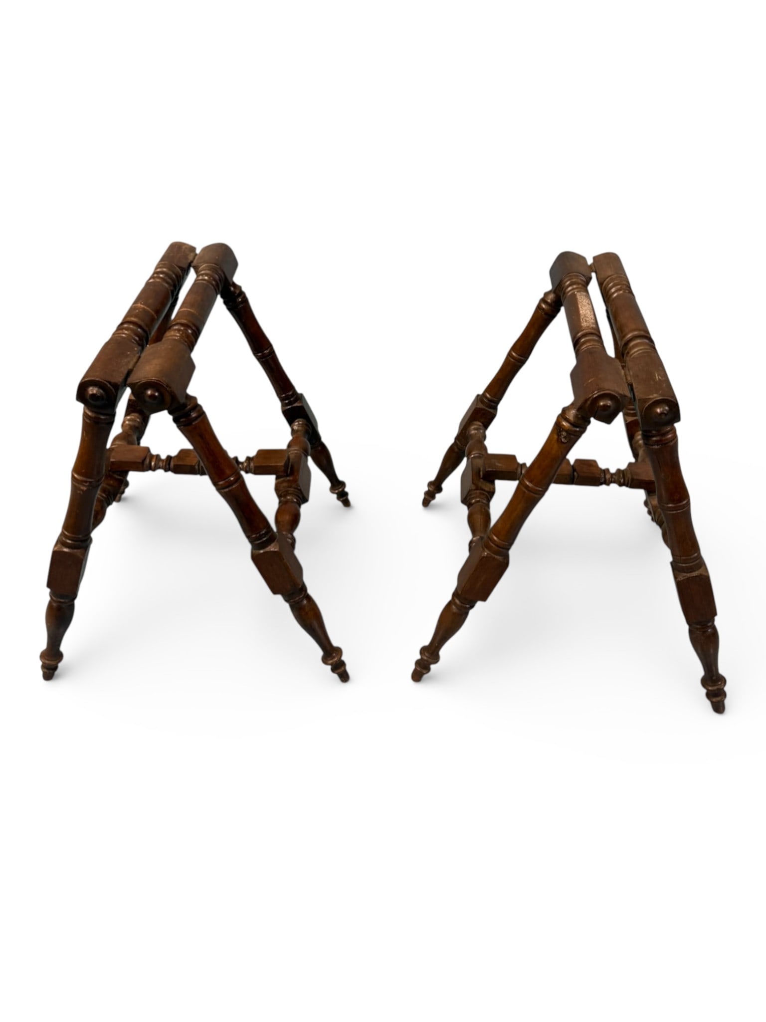 Pair of Wooden Casket Stands / Bier Supports (1 of 3)