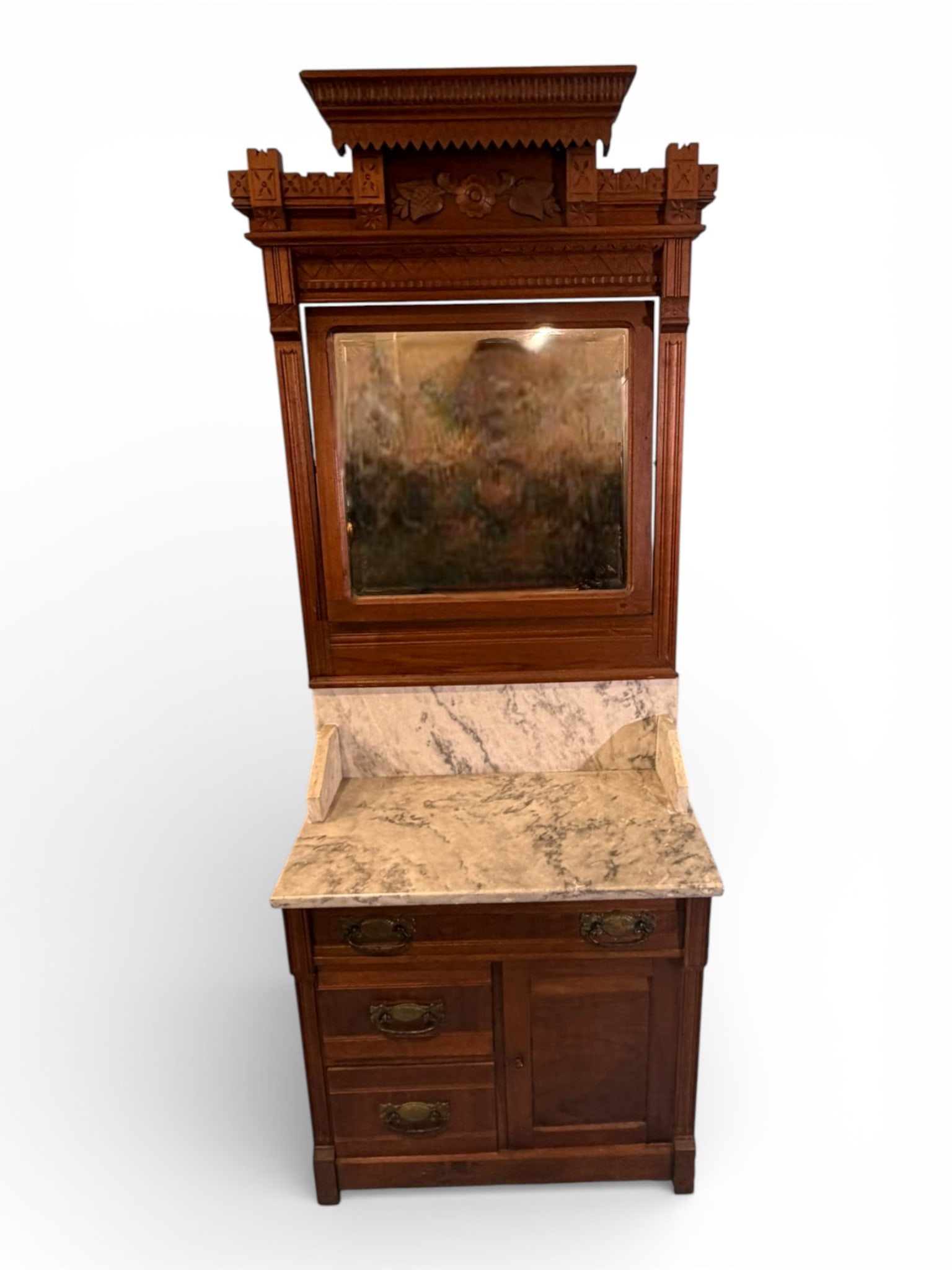 Victorian Eastlake Marble Top Dresser (1 of 6)