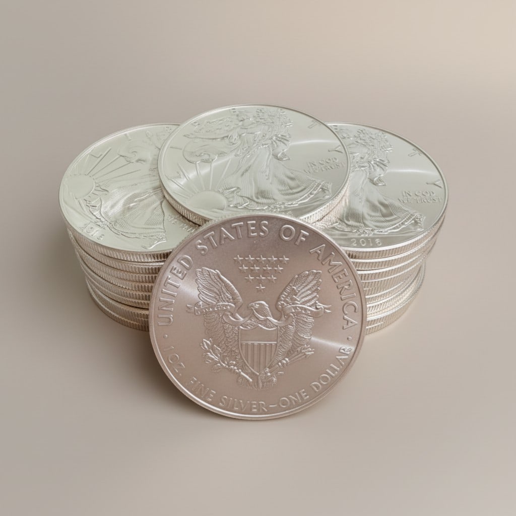 Twenty American Silver Eagle One Ounce Silver Dollars, 2016 - 2